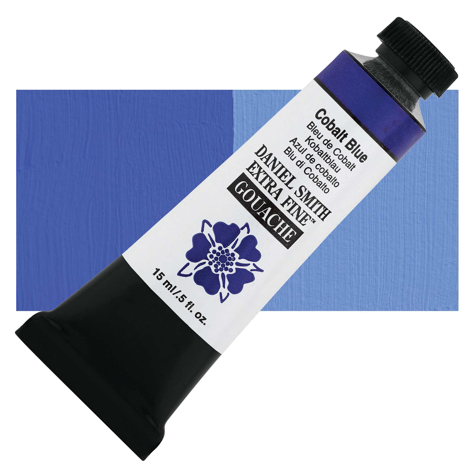Daniel Smith Extra Fine Gouache - Cobalt Blue, 15 ml Tube and swatch