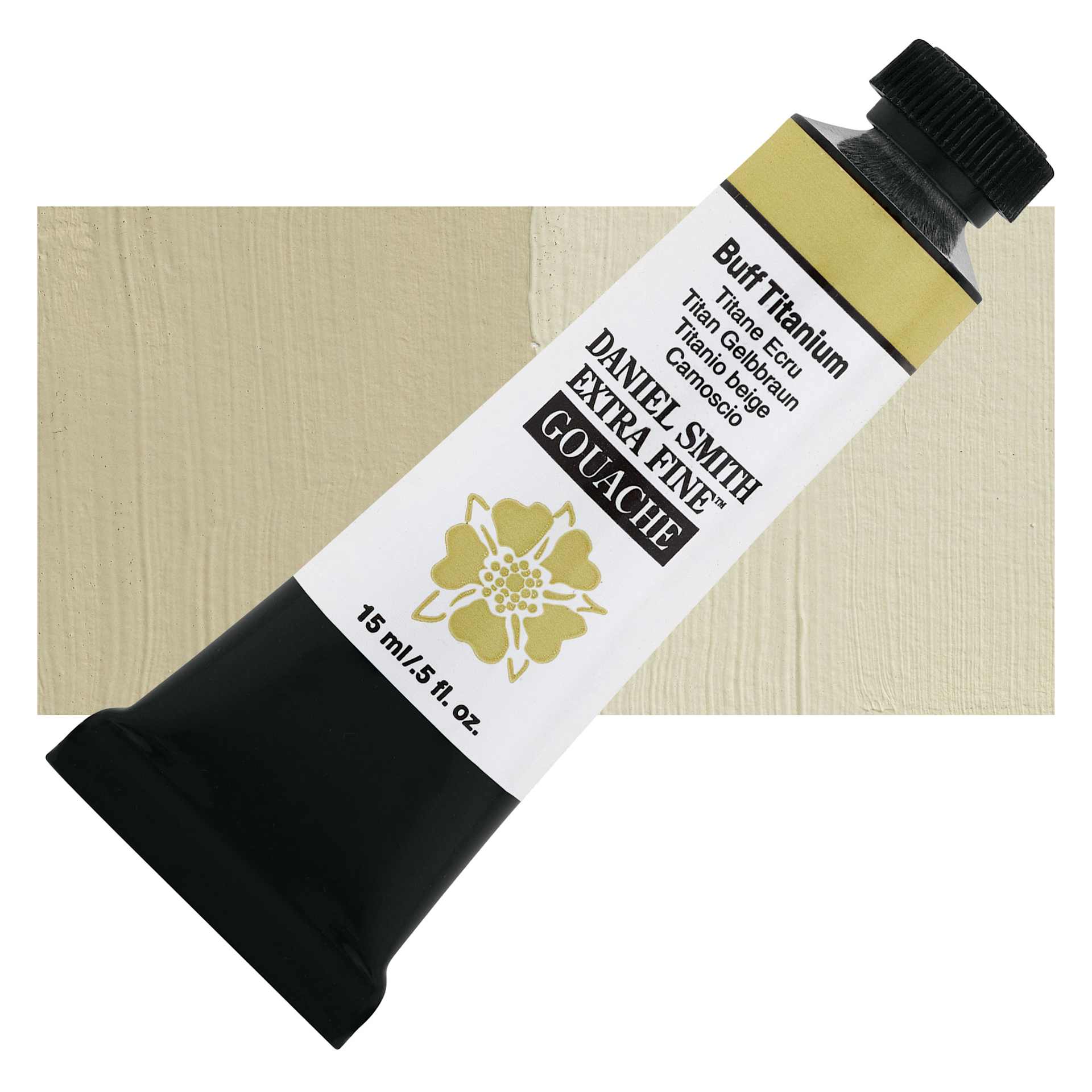 Daniel Smith Extra Fine Gouache - Buff Titanium, 15 ml Tube and swatch