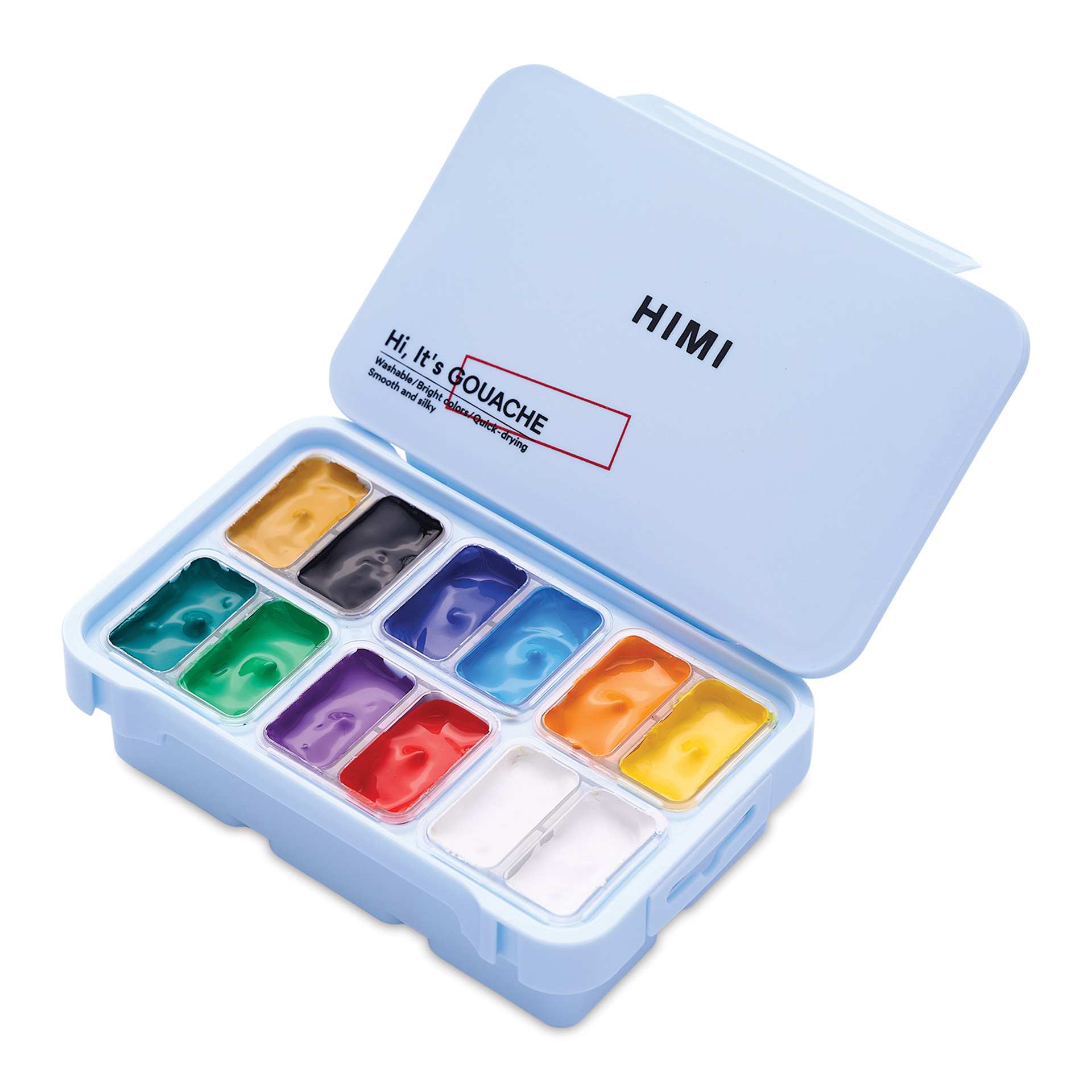 Himi Jelly Gouache Paint - Set of 12, Basic Colors, 12 g cups