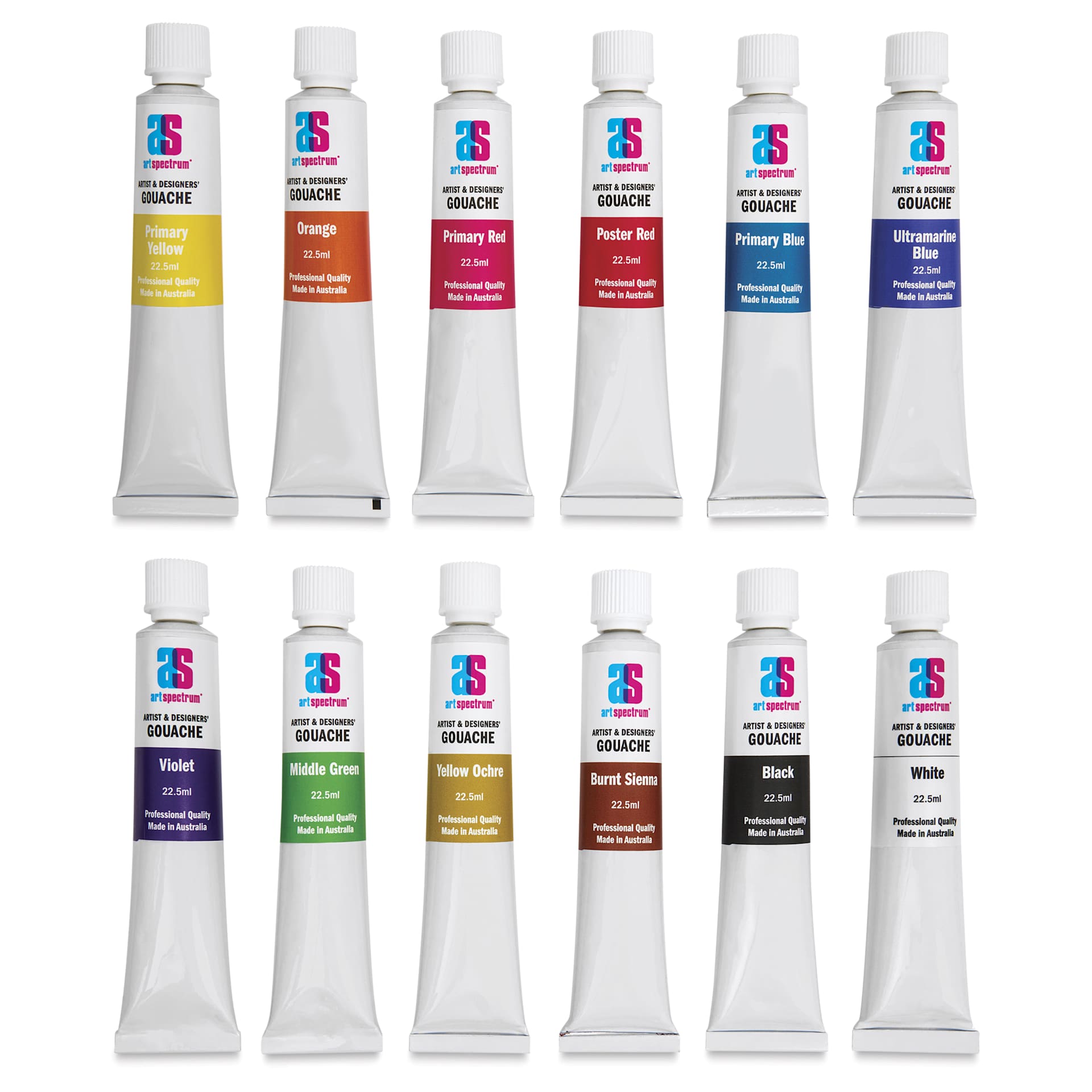Art Spectrum Artists' Gouache - Set of 12, Intro Colors, 22.5 ml