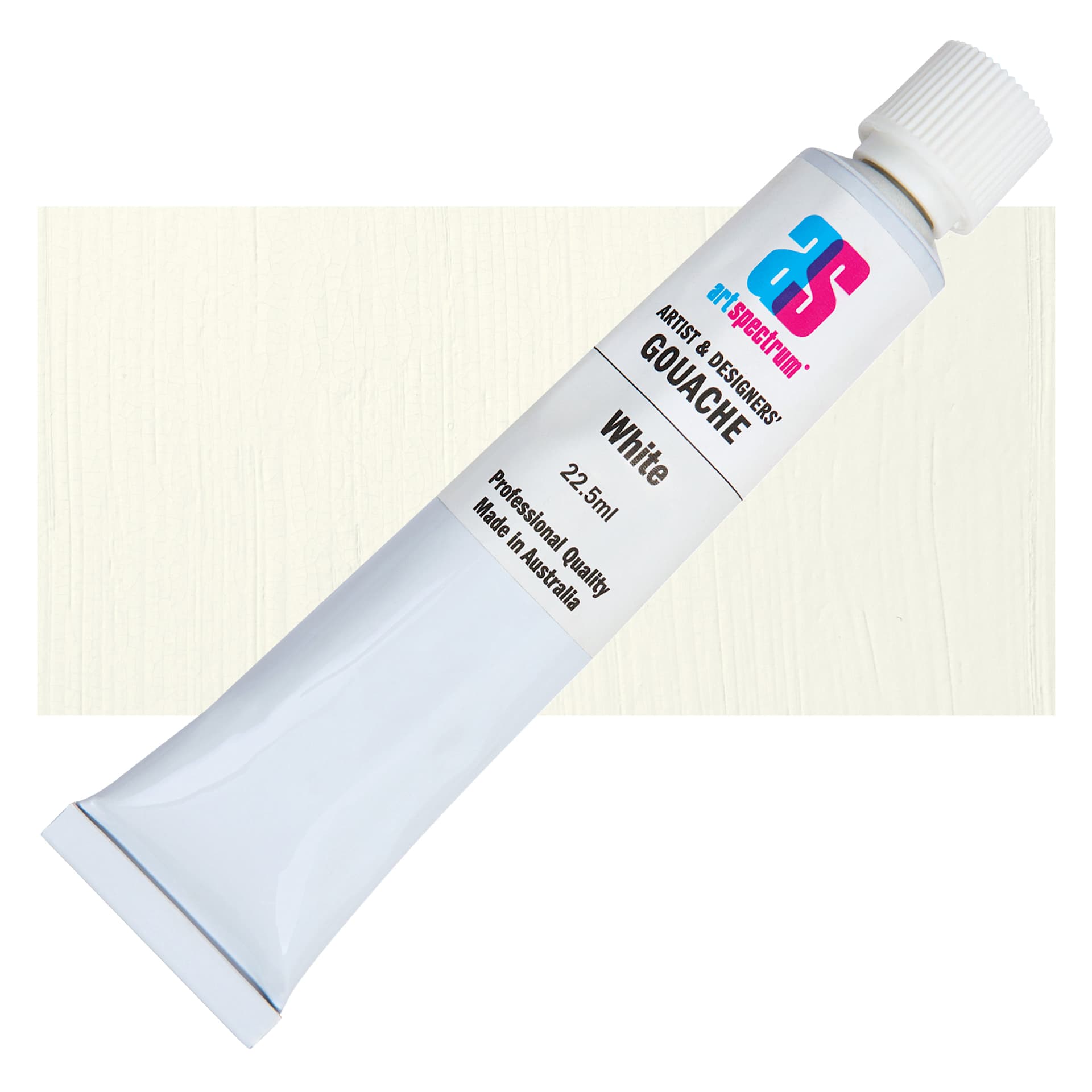 Art Spectrum Artists' Gouache - White, 22.5 ml tube and swatch