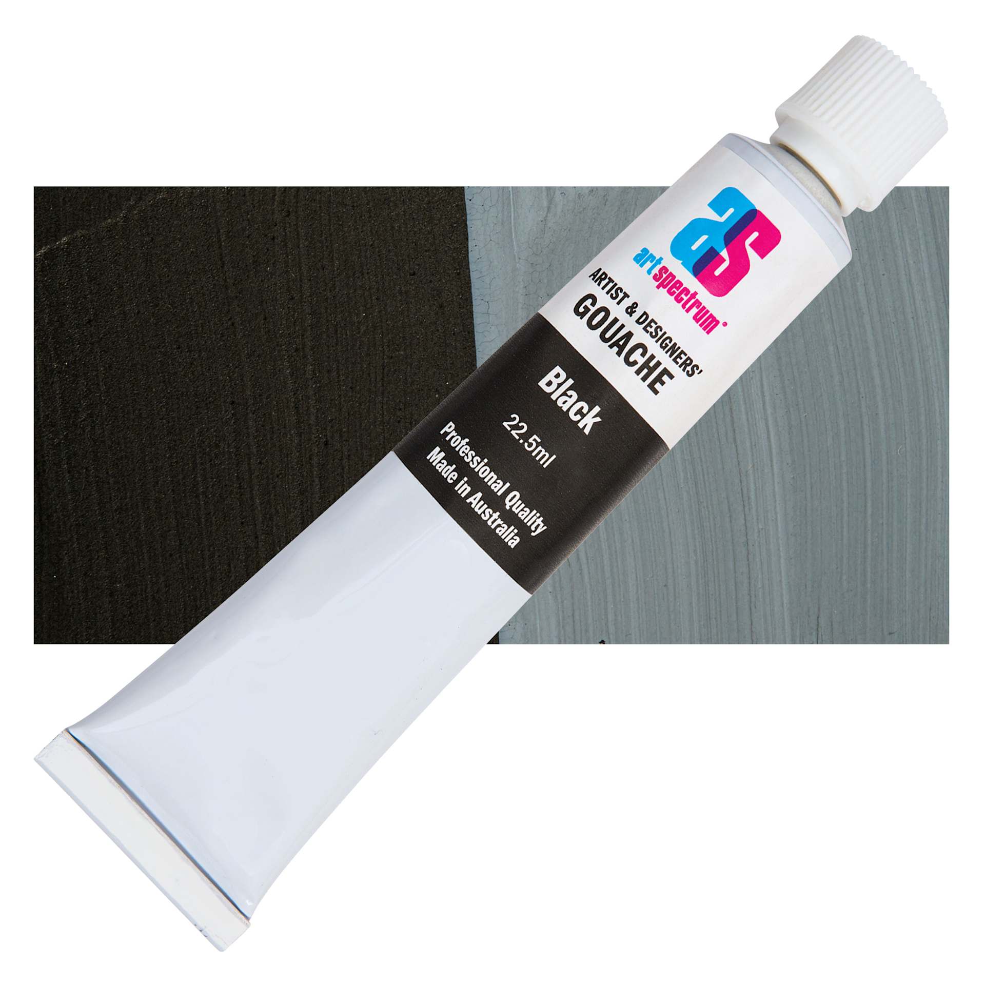 Art Spectrum Artists' Gouache - Black, 22.5 ml tube and swatch