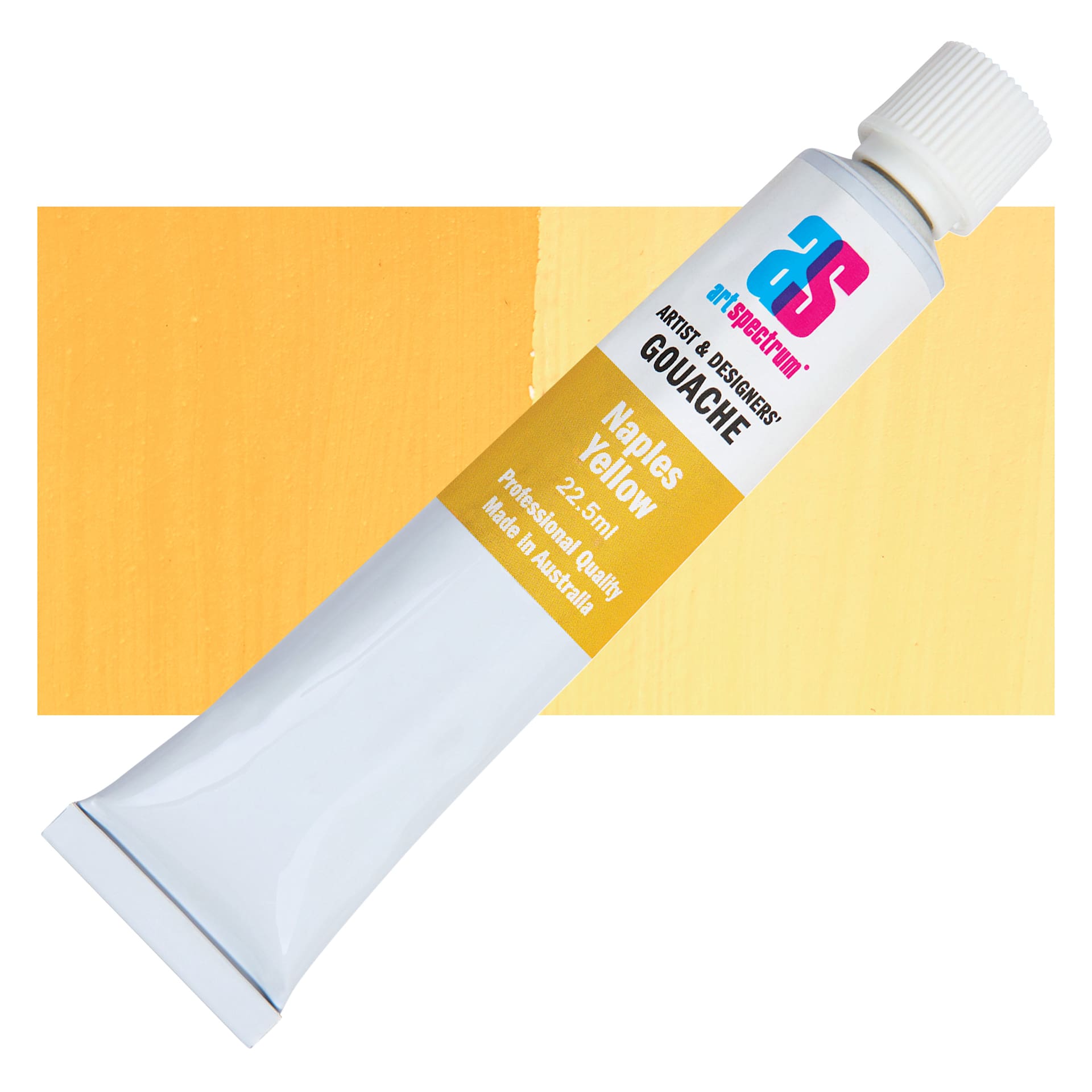 Art Spectrum Artists' Gouache - Naples Yellow, 22.5 ml tube and swatch