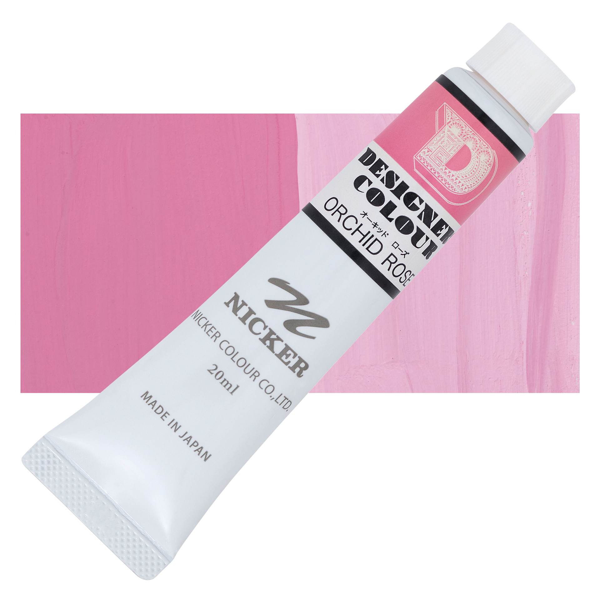 Nicker Designers Color Gouache - Orchid Rose, 20 ml tube and swatch