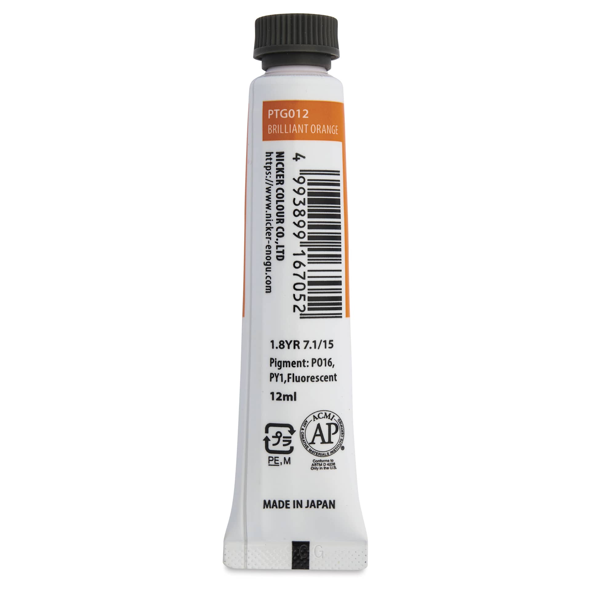 Nicker Painter’s Gouache - Brilliant Orange, 12 ml back