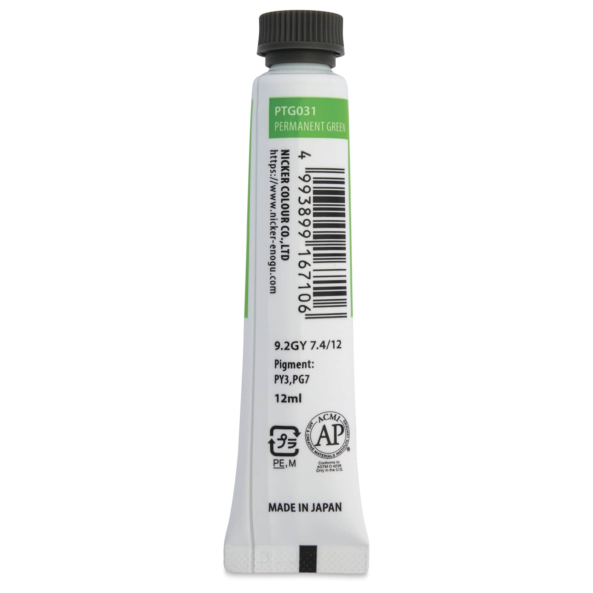 Nicker Painter’s Gouache - Permanent Green, 12 ml back