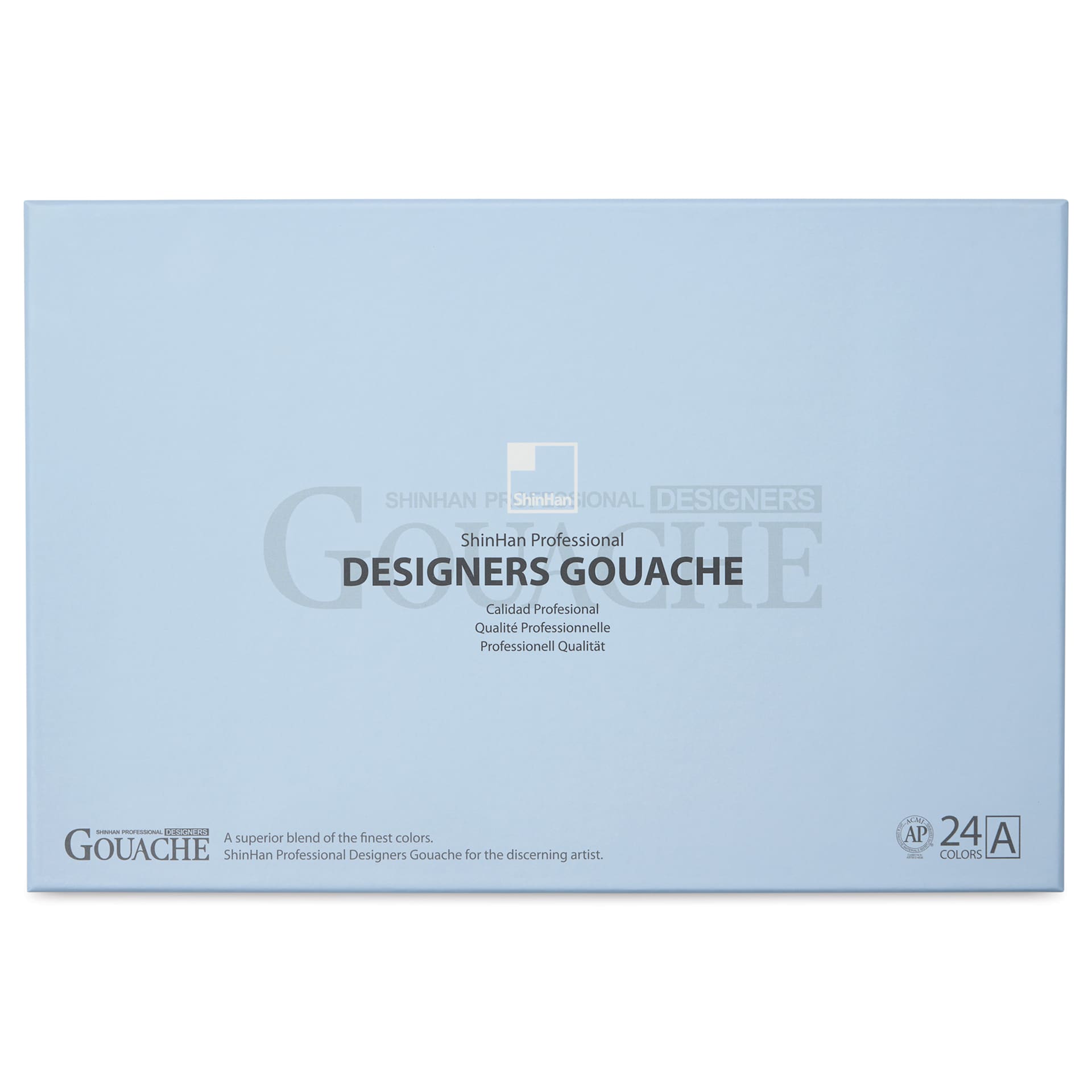 ShinHan Professional Designers Gouache - Set of 24, Set A Assorted Colors, front of packaging