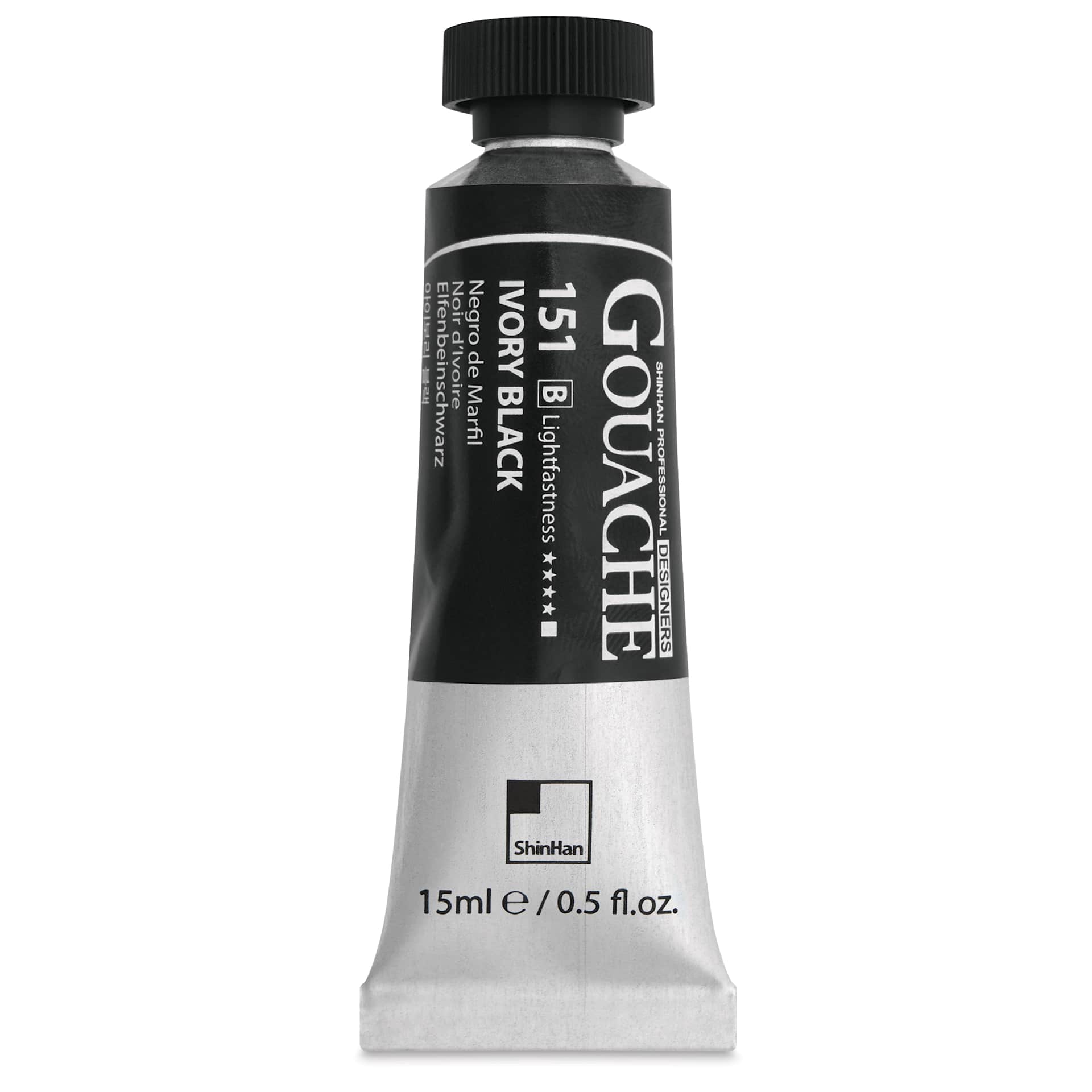 ShinHan Professional Designers Gouache - Ivory Black, 15 ml - front