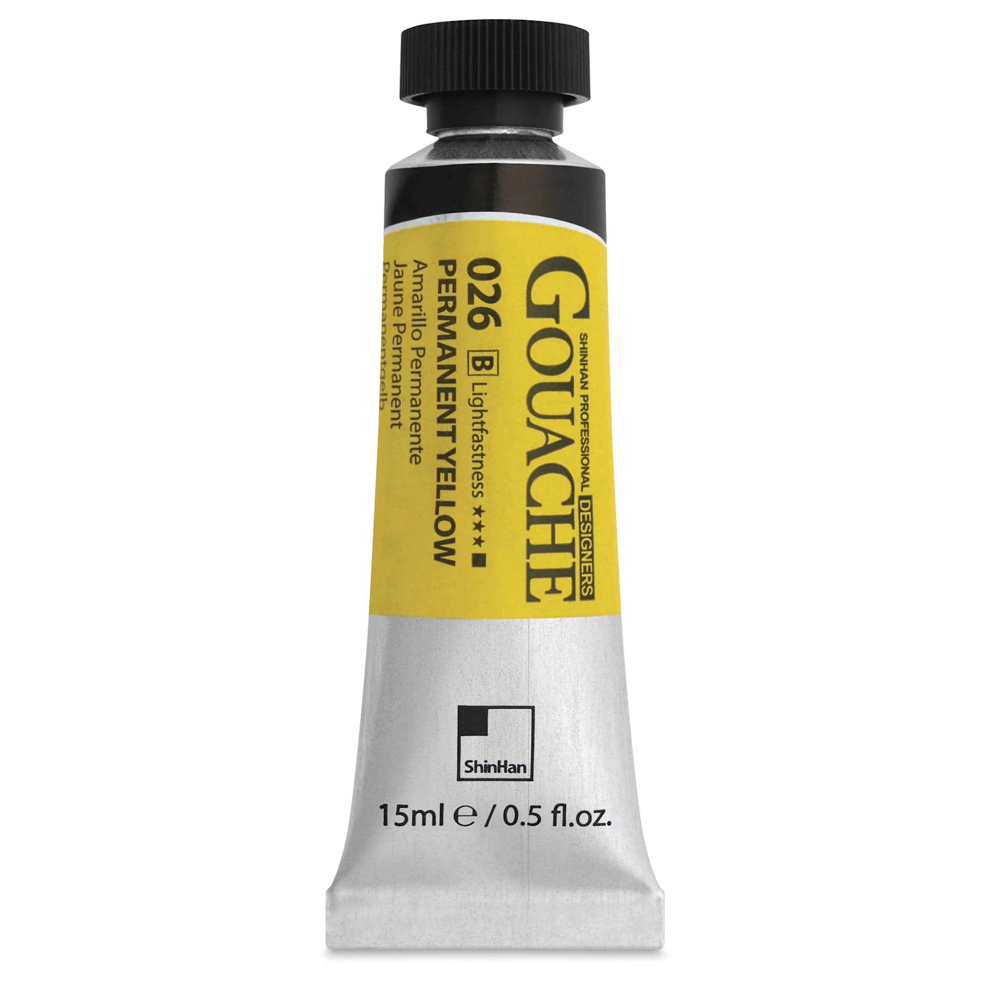 ShinHan Professional Designers Gouache - Permanent Yellow, 15 ml - front