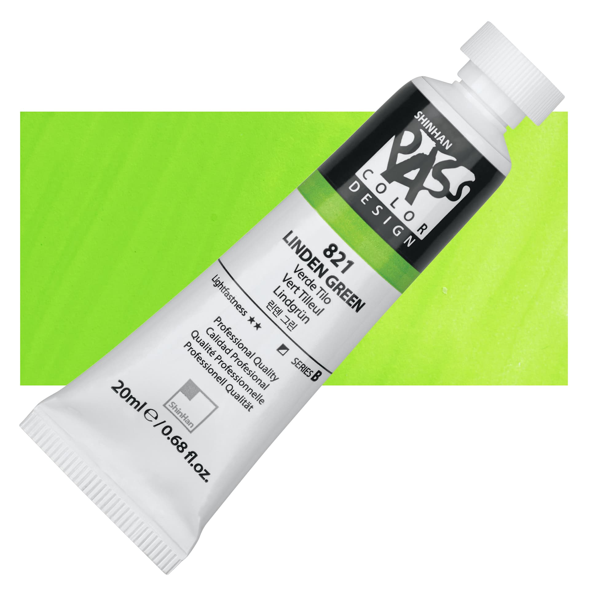 ShinHan Pass Colors Opaque Watercolor Tube - Linden Green, 20 ml tube and swatch