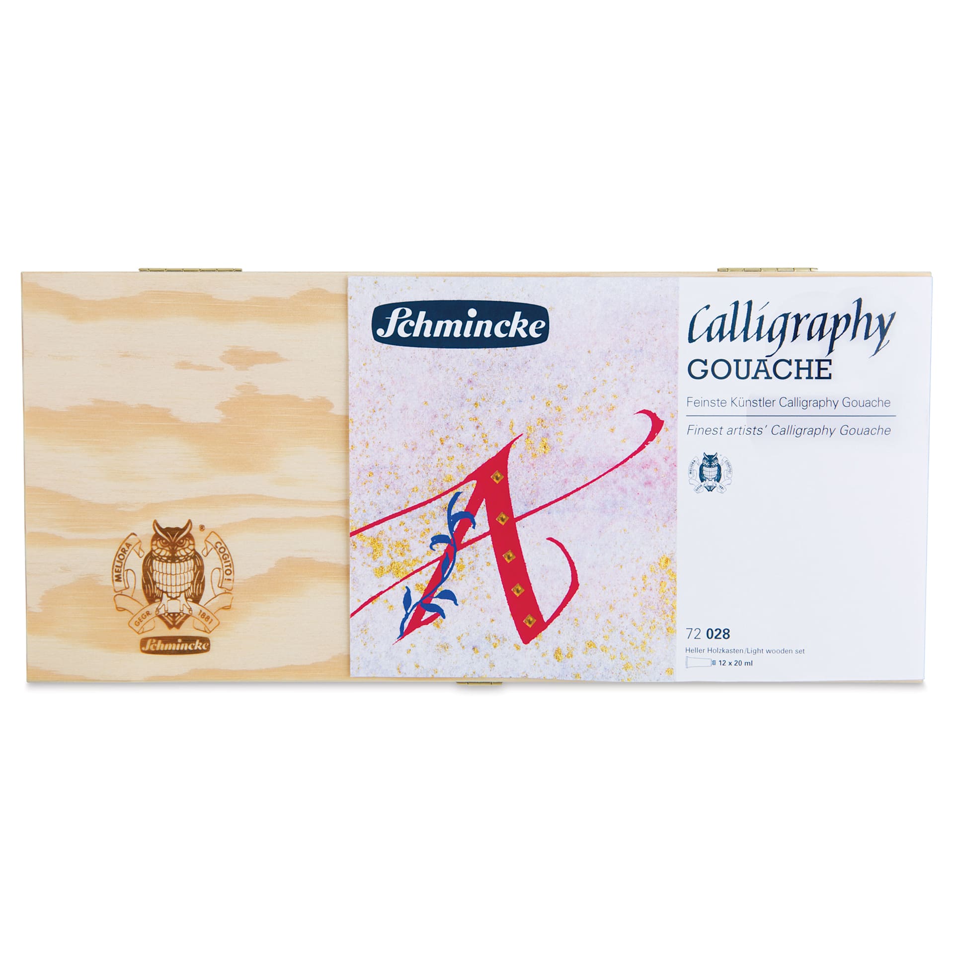 Schmincke Calligraphy Gouache - Set of 12, Wooden Box