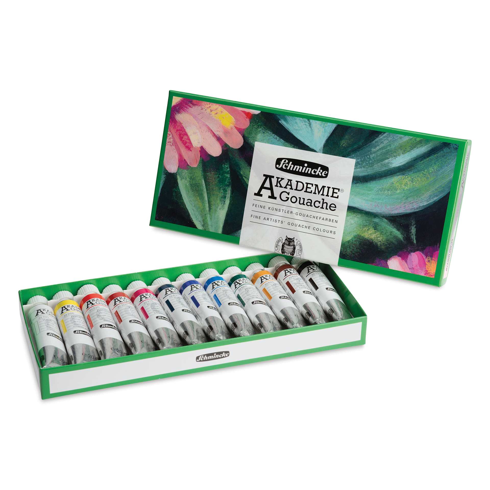 Schmincke Akademie Gouache Paints - Set of 12, Assorted Colors, 20 ml Tubes