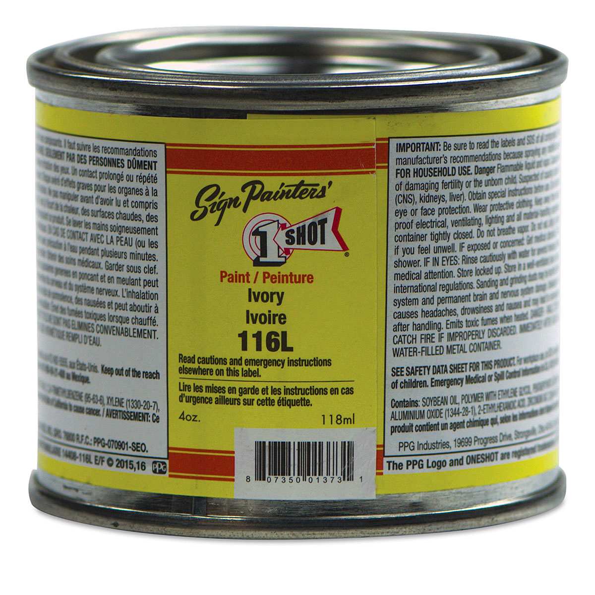 1-Shot Lettering Enamel - Ivory, 4 oz