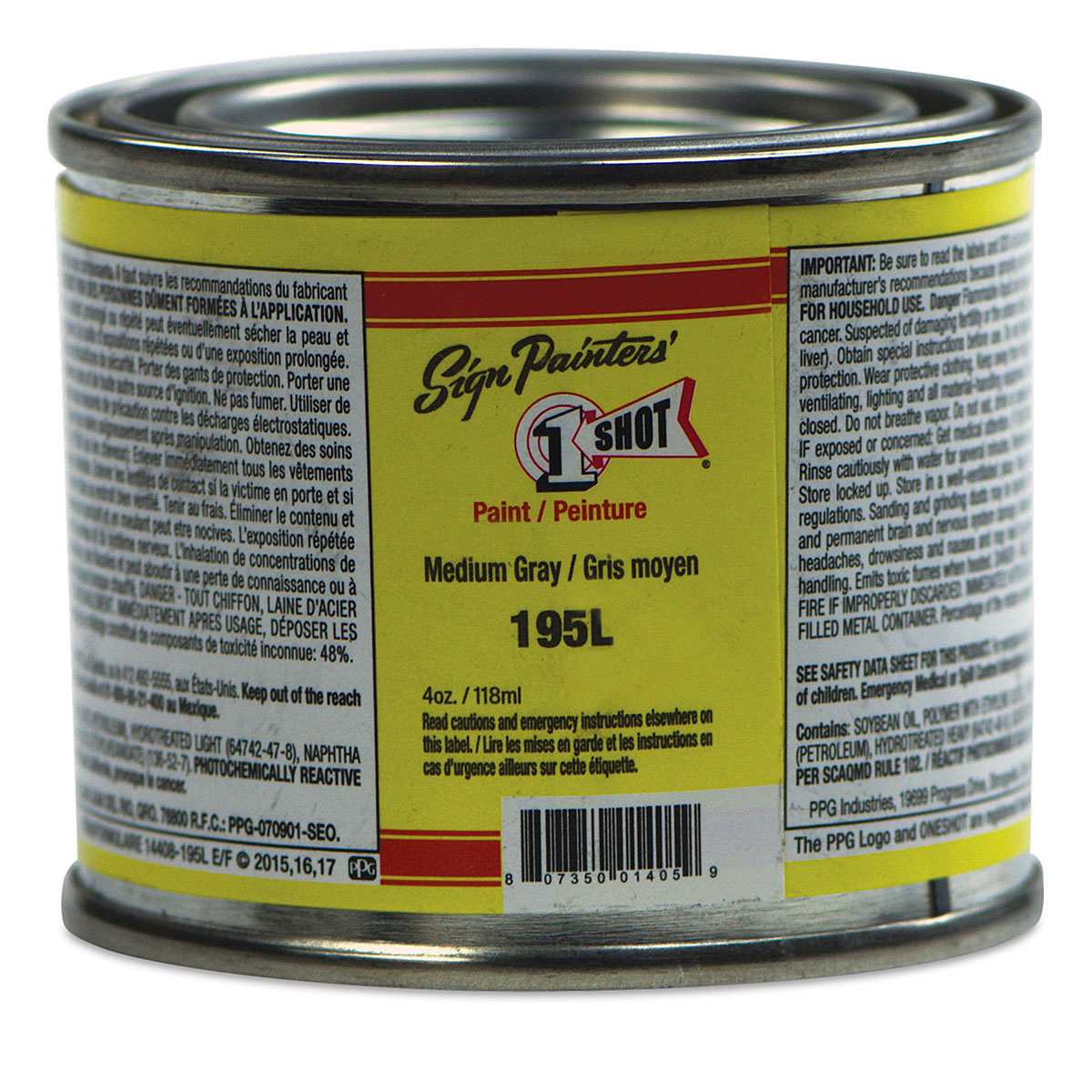 1-Shot Lettering Enamel - Medium Gray, 4 oz