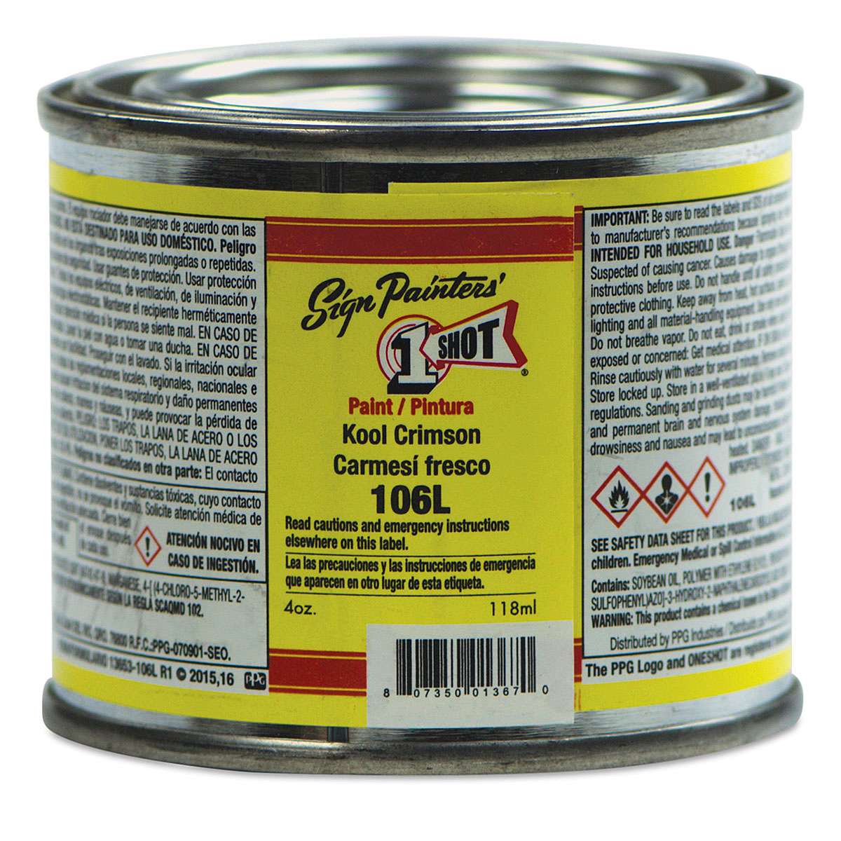 1-Shot Lettering Enamel - Kool Crimson, 4 oz