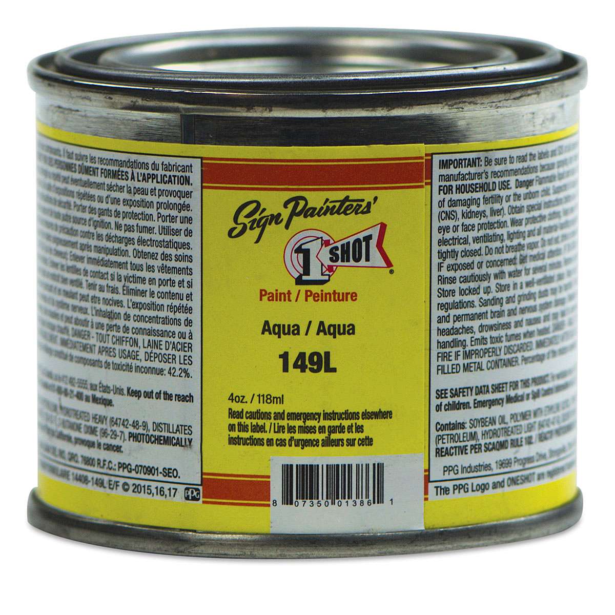 1-Shot Lettering Enamel - Back of Aqua, 4 oz can