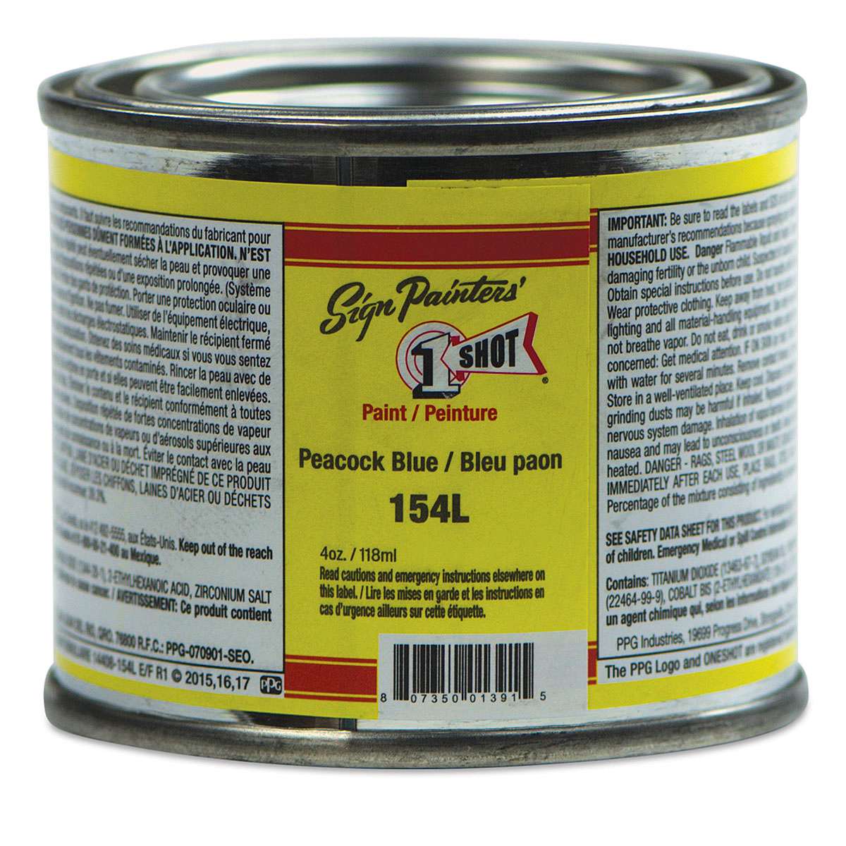 1-Shot Lettering Enamel - Peacock Blue, 4 oz