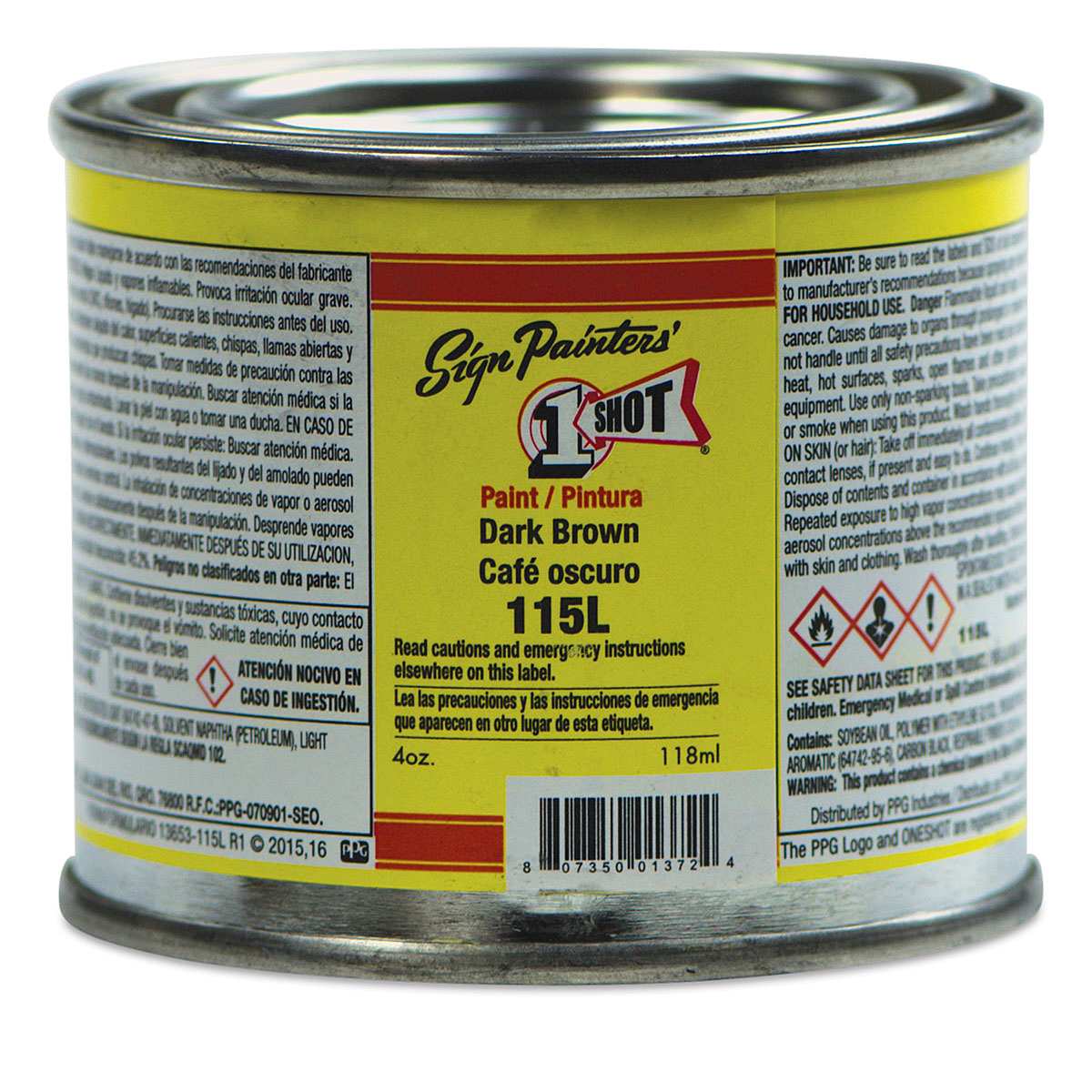 1-Shot Lettering Enamel - Dark Brown, 4 oz