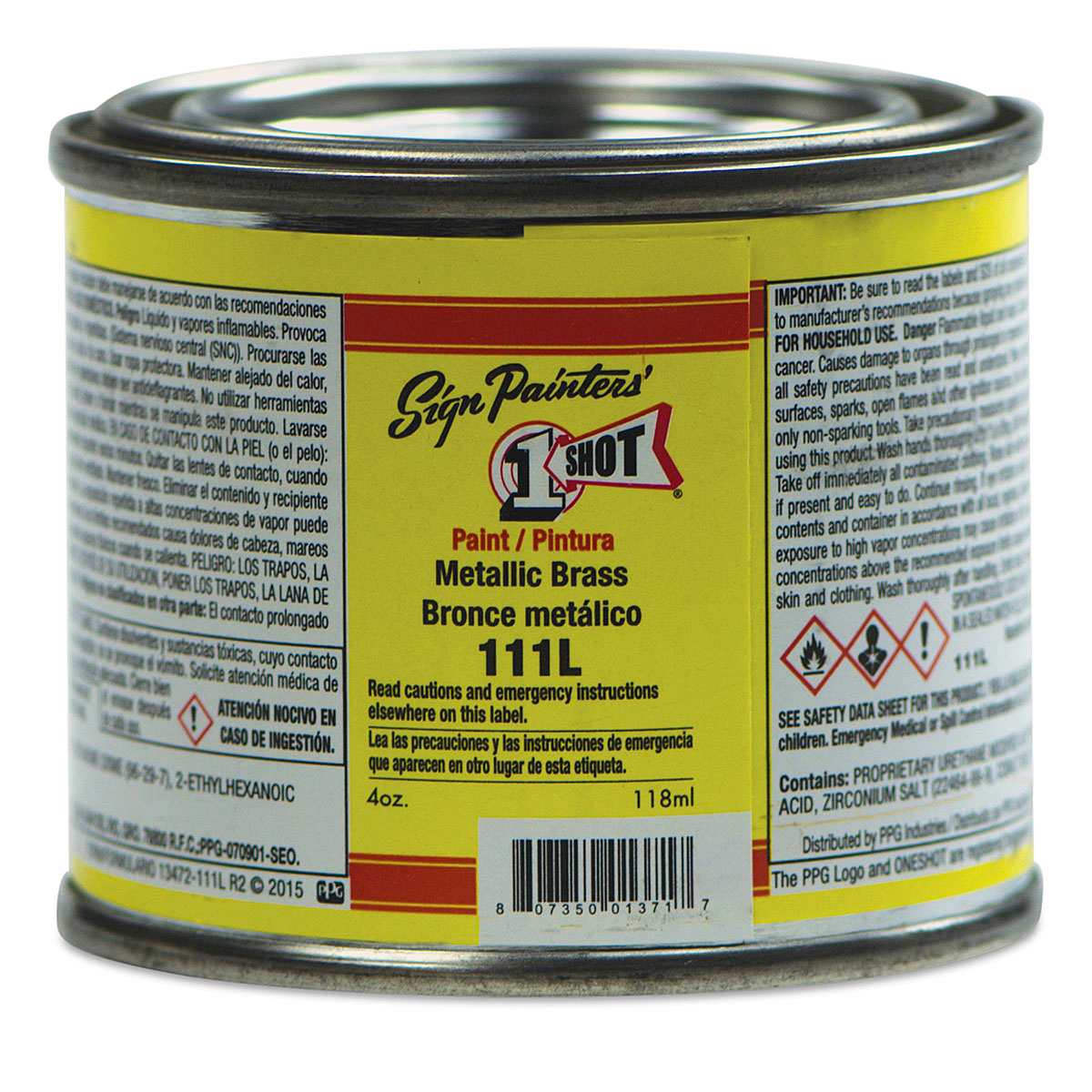 1-Shot Lettering Enamel - Metallic Brass, 4 oz