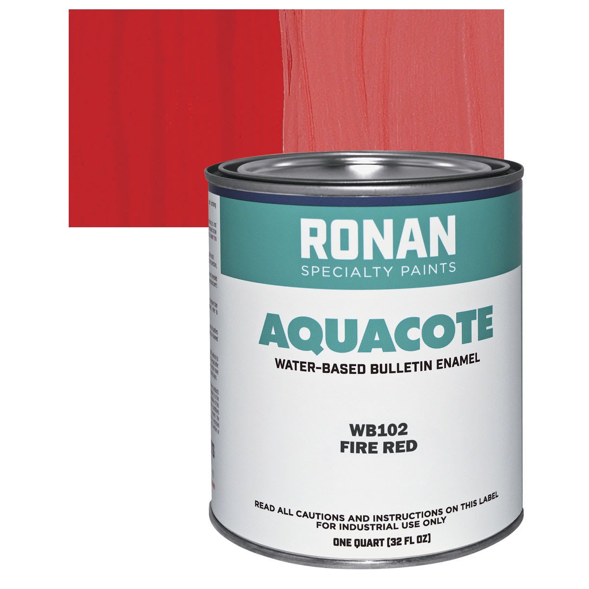 Ronan Aquacote Water-Based Acrylic Color - Fire Red, Quart and swatch