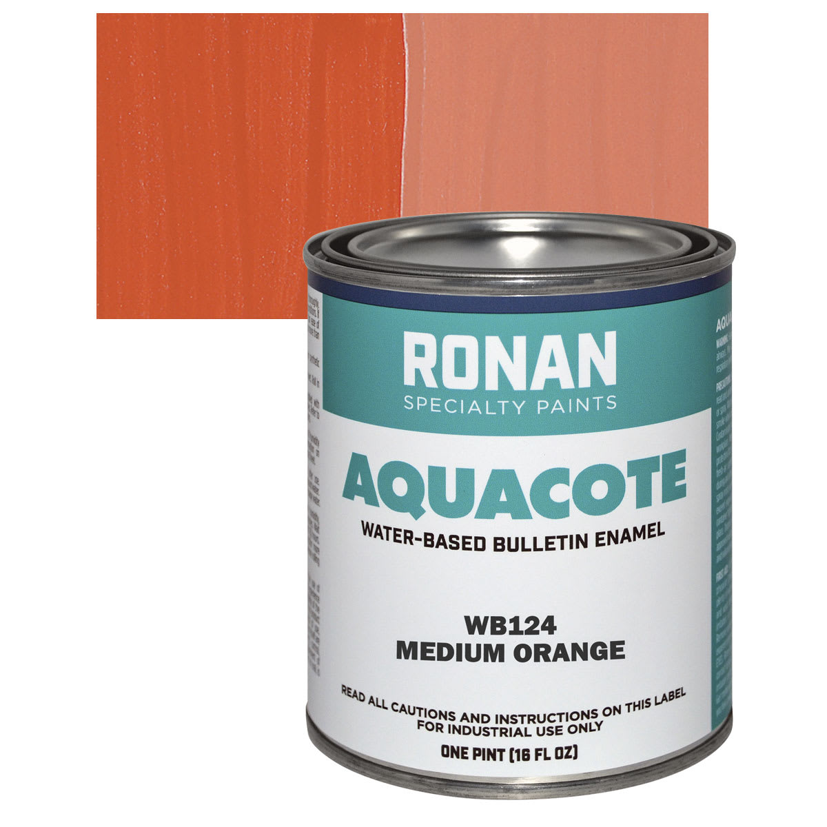 Ronan Aquacote Water-Based Acrylic Color - Medium Orange, Pint and swatch