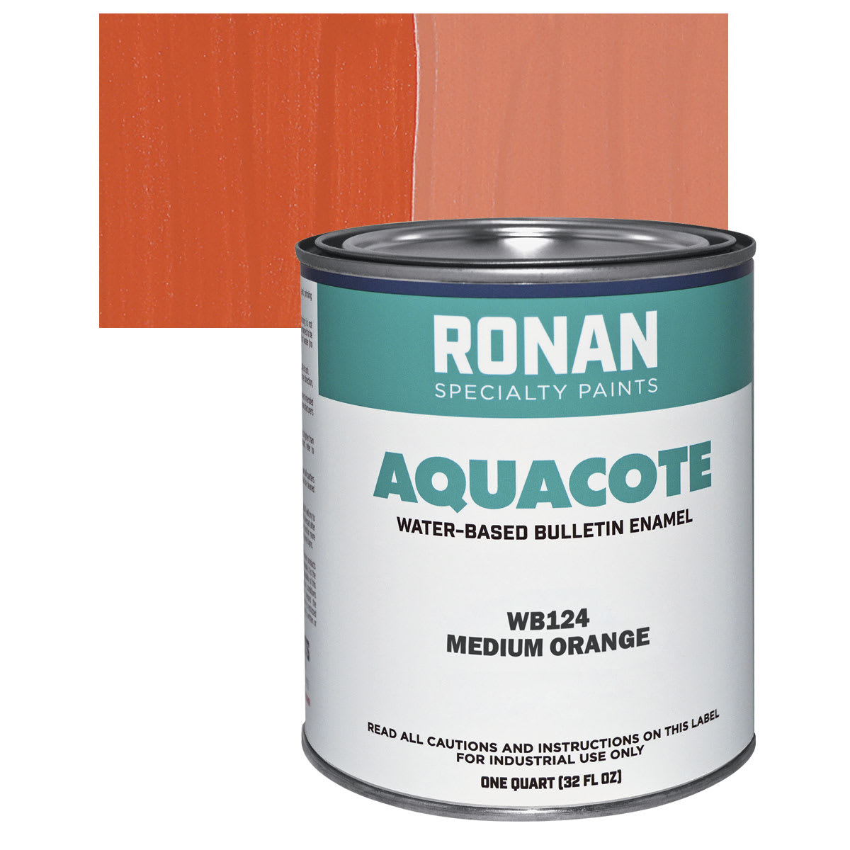 Ronan Aquacote Water-Based Acrylic Color - Medium Orange, Quart and swatch