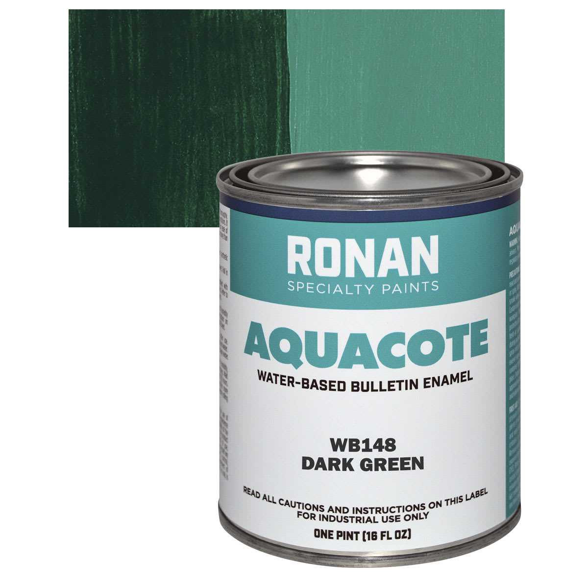 Ronan Aquacote Water-Based Acrylic Color - Dark Green, Pint and swatch