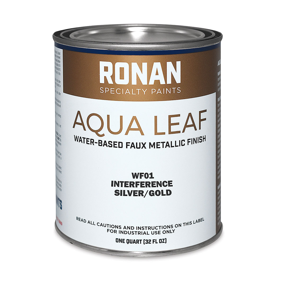 Ronan Aqua Leaf Water-Based Faux Metallic Color - Interference Silver/Gold, Quart
