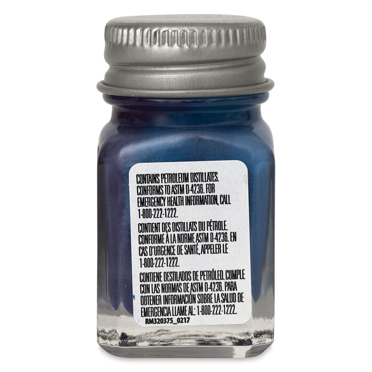 Testors Enamel Paint - Dark Blue, 1/4 oz bottle side view