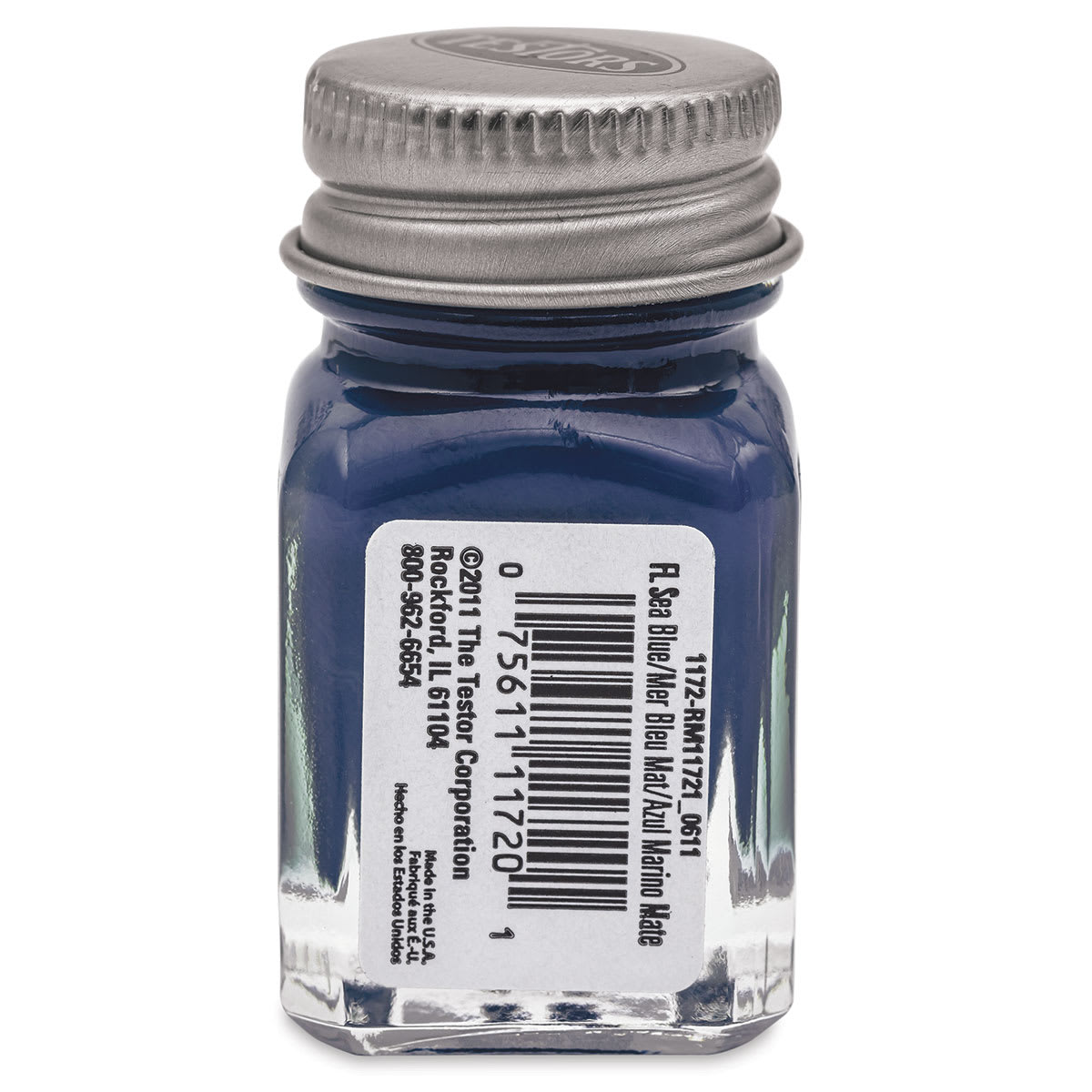 Testors Enamel Paint - Flat Sea Blue, 1/4 oz bottle