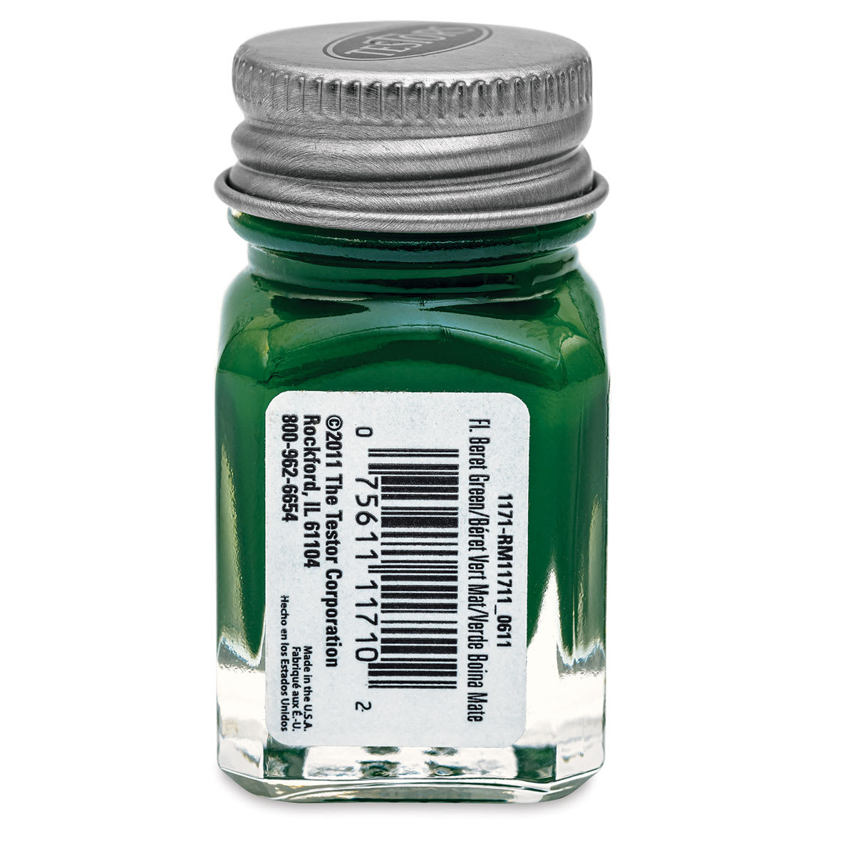Testors Enamel Paint - Flat Beret Green, 1/4 oz bottle