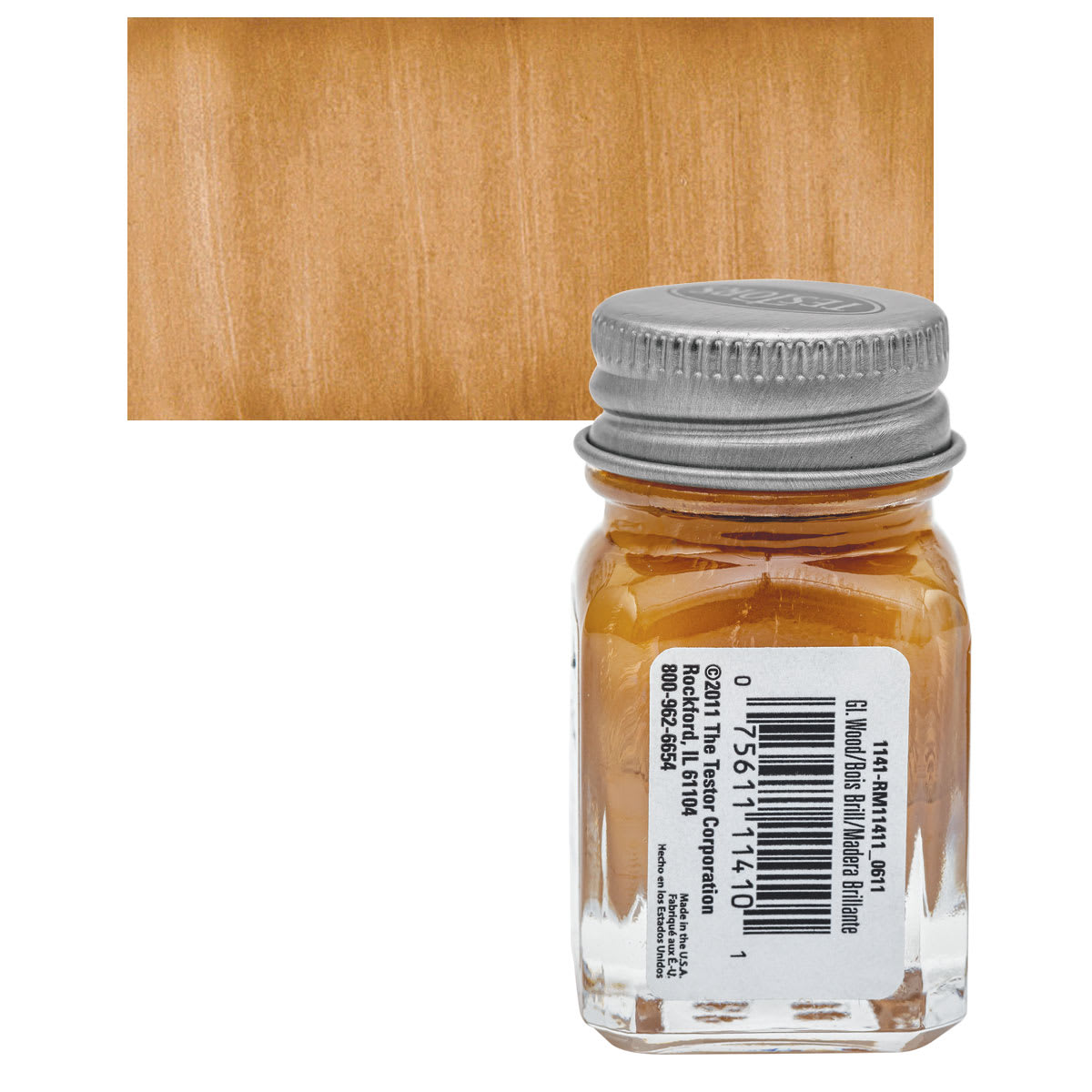 Testors Enamel Paint - Natural Wood, 1/4 oz bottle and swatch