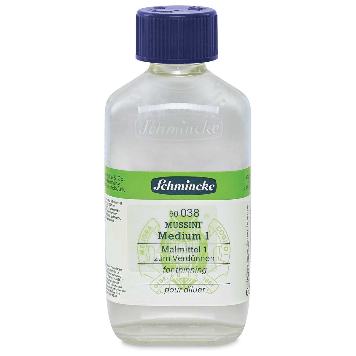 Schmincke Mussini Oil Mediums - Front view of 200 ml Medium 1 bottle