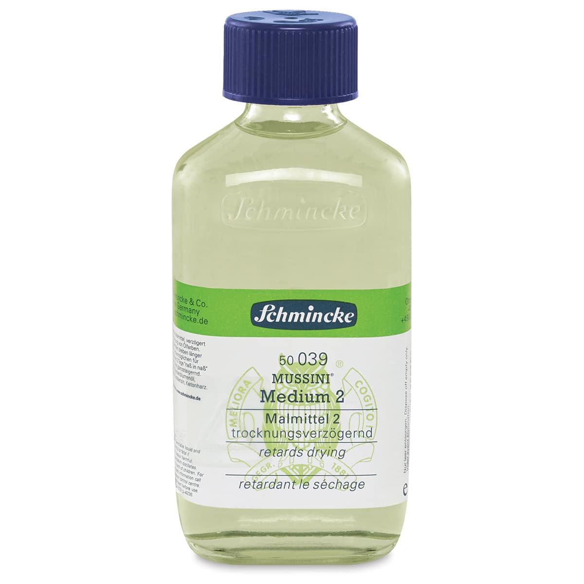 Schmincke Mussini Oil Mediums - Front view of 200 ml Medium 2 bottle