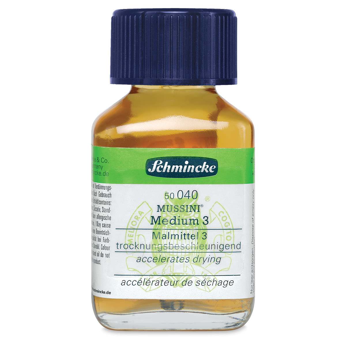 Schmincke Mussini Oil Mediums - Front view of 60 ml Medium 3 bottle
