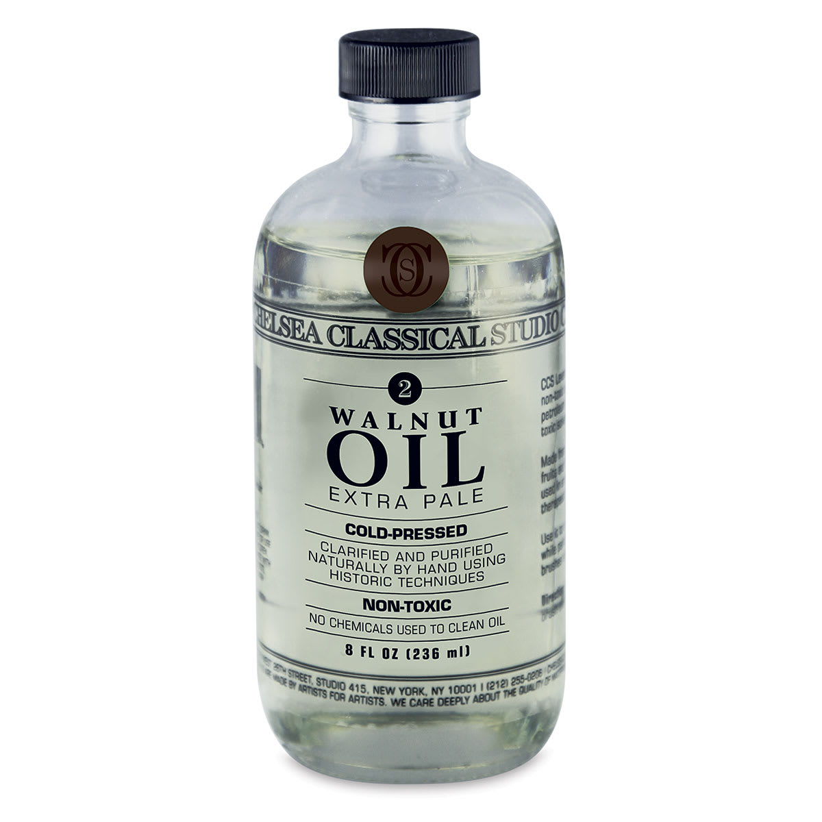 Chelsea Classical Studio Walnut Oil Medium - Front of 8 oz bottle shown Chelsea Classical Studio Walnut Oil Medium - Front of 8 oz bottle shown