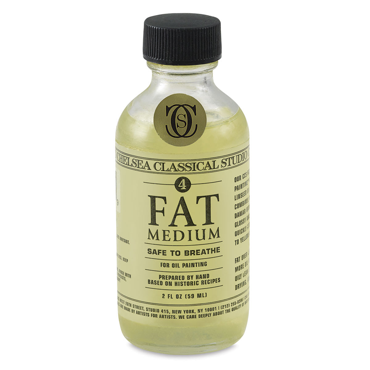 Chelsea Classical Studio Oil Fat Medium - Front of 2 oz bottle
