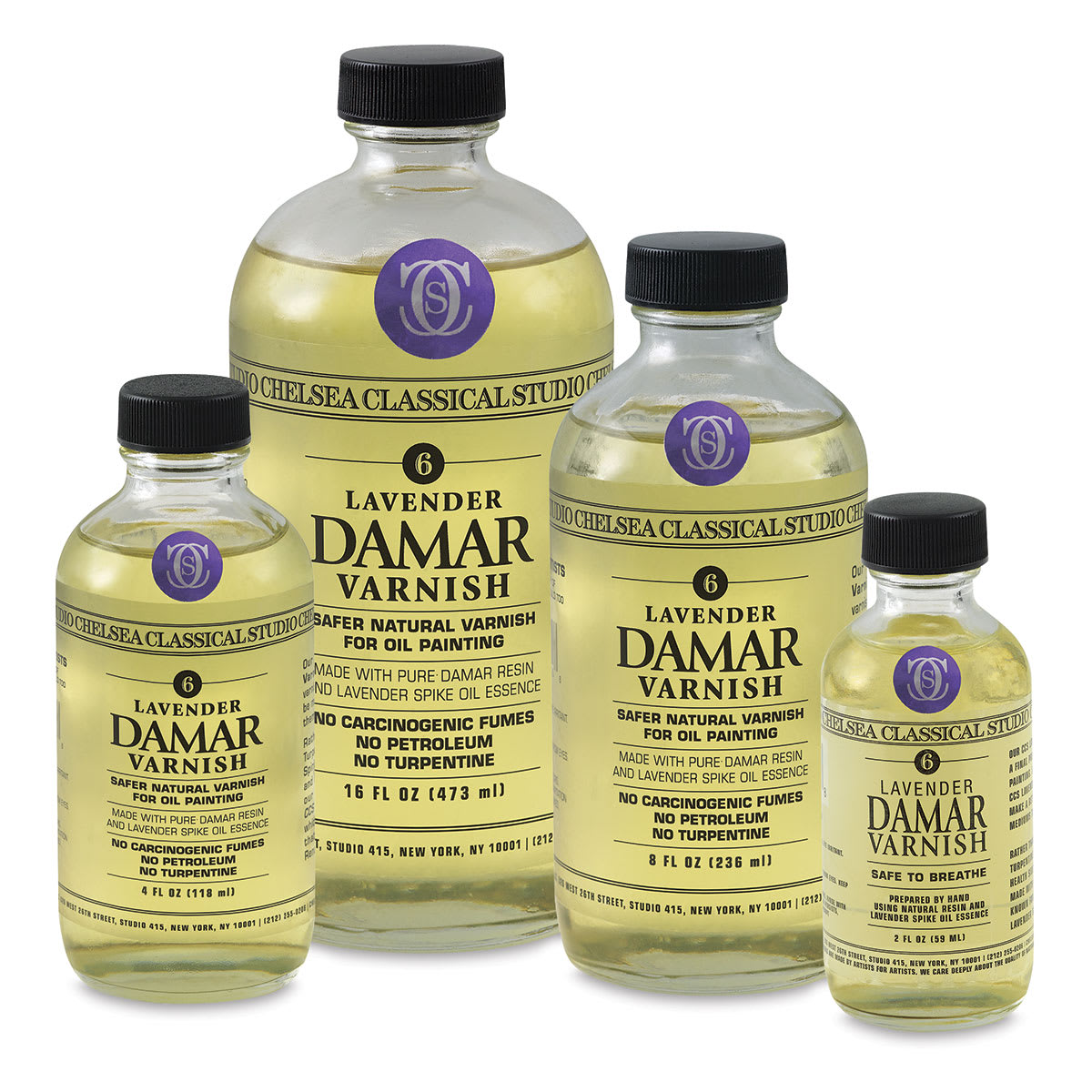 Chelsea Classical Studio Oil Painting Varnishes - 4 Sizes of Damar Varnish