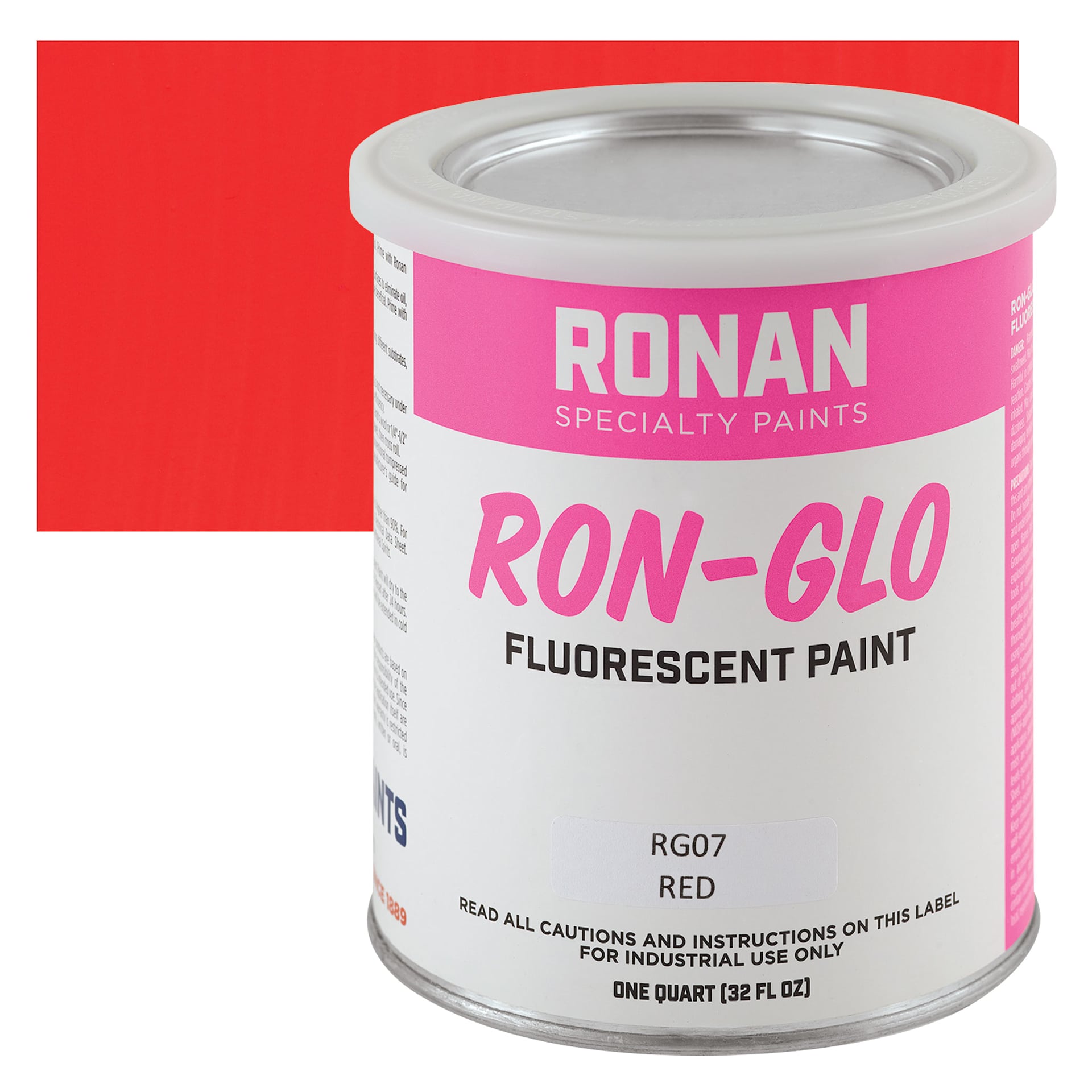 Ronan RON-GLO Fluorescent Paint - Red, Quart and swatch