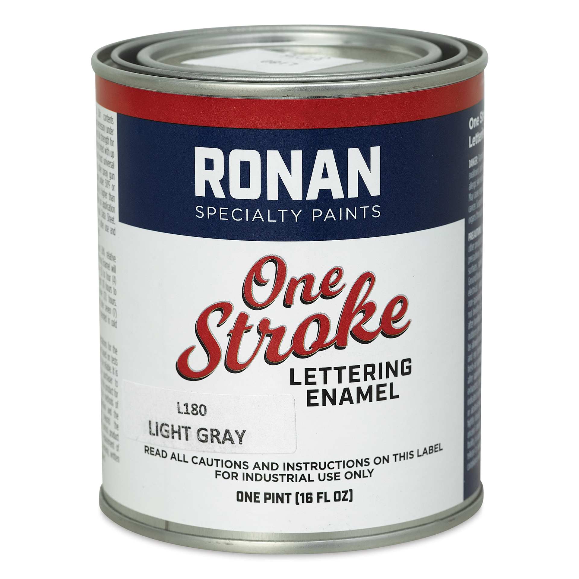 Ronan One Stroke Lettering Enamel - Light Gray, Pint (Front)
