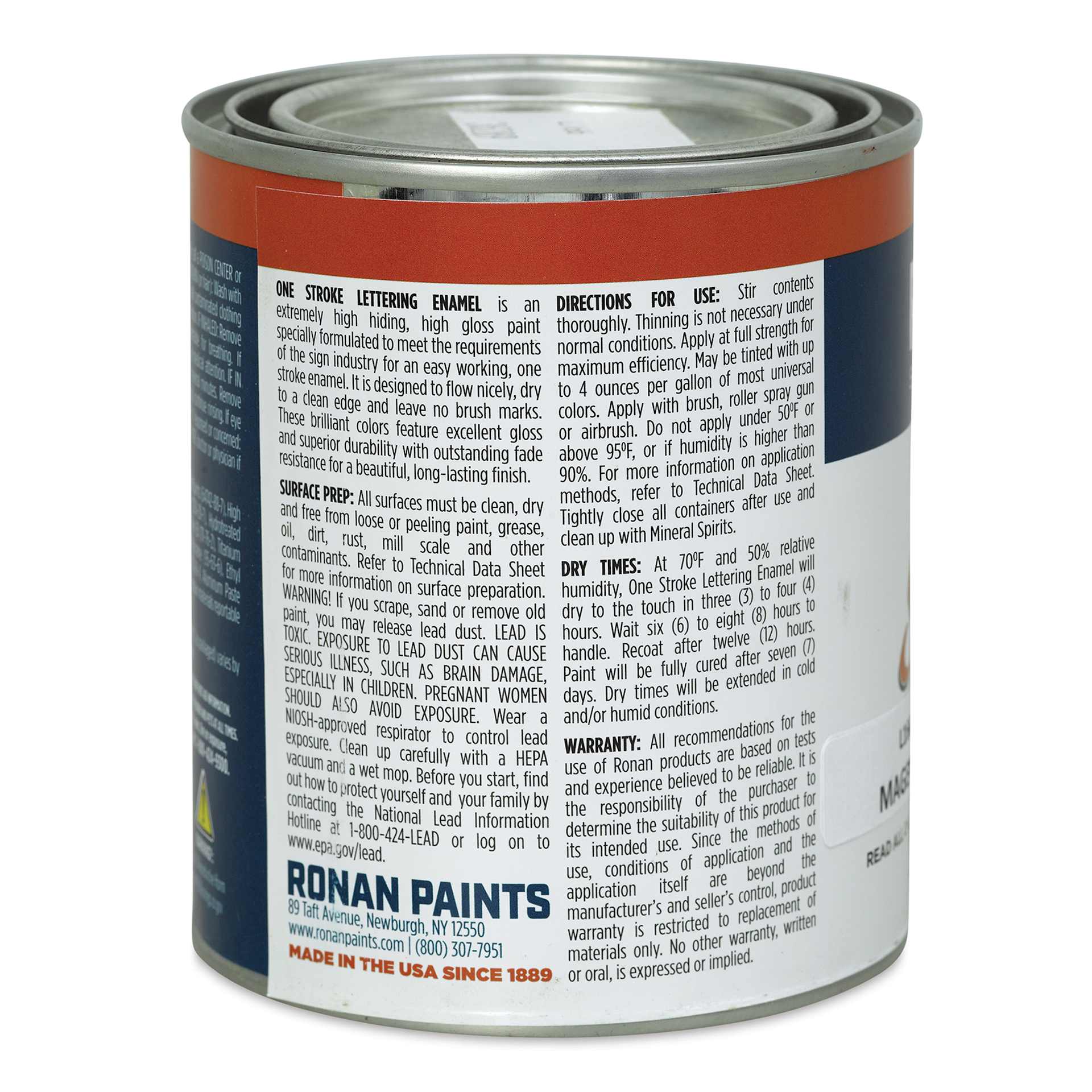 Ronan One Stroke Lettering Enamel - Magenta, Pint (Back)