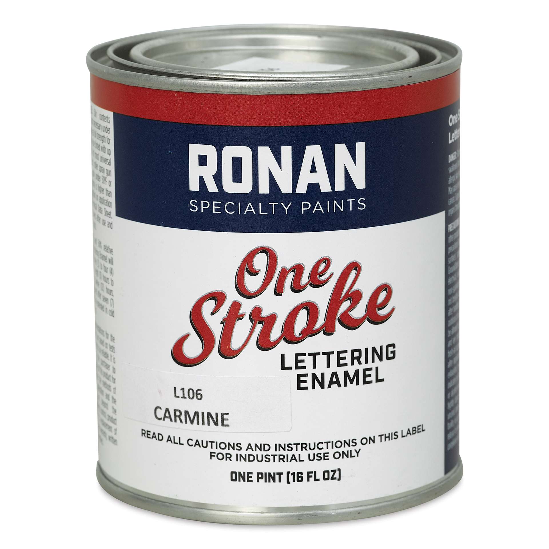 Ronan One Stroke Lettering Enamel - Carmine, Pint (Front)