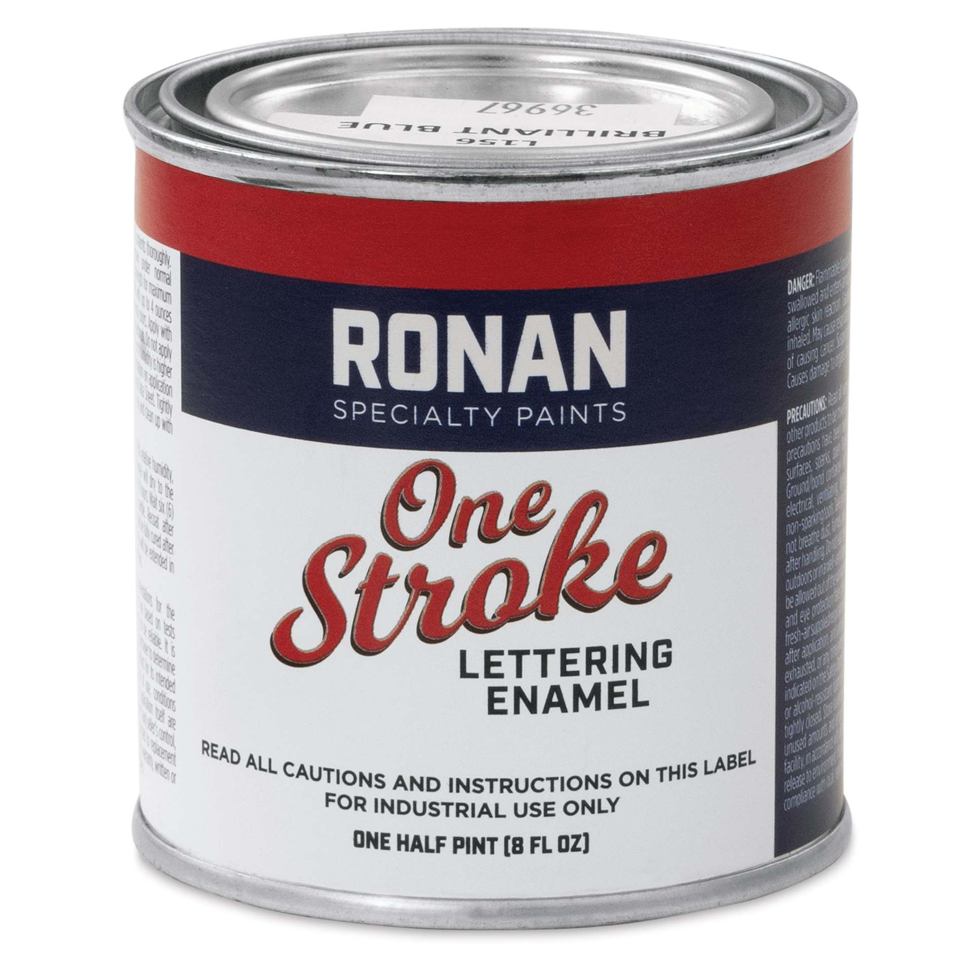 Ronan One Stroke Lettering Enamel - Brilliant Blue, Half Pint