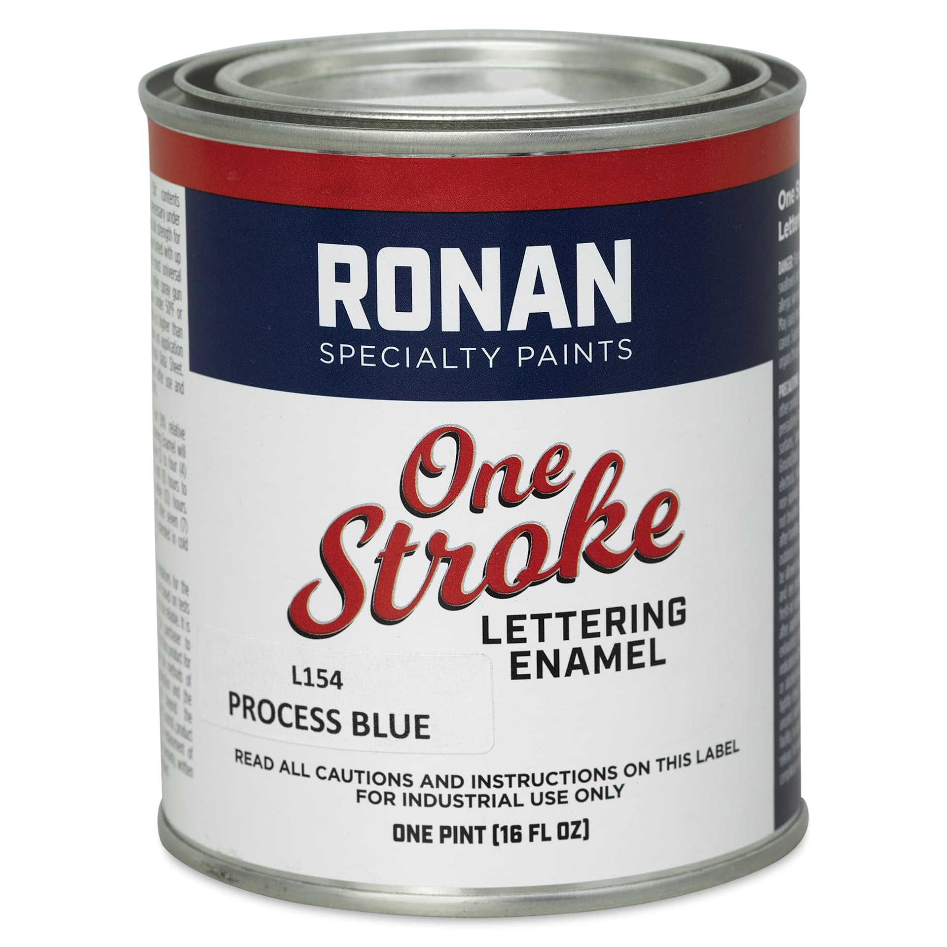 Ronan One Stroke Lettering Enamel - Process Blue, Pint (Front)