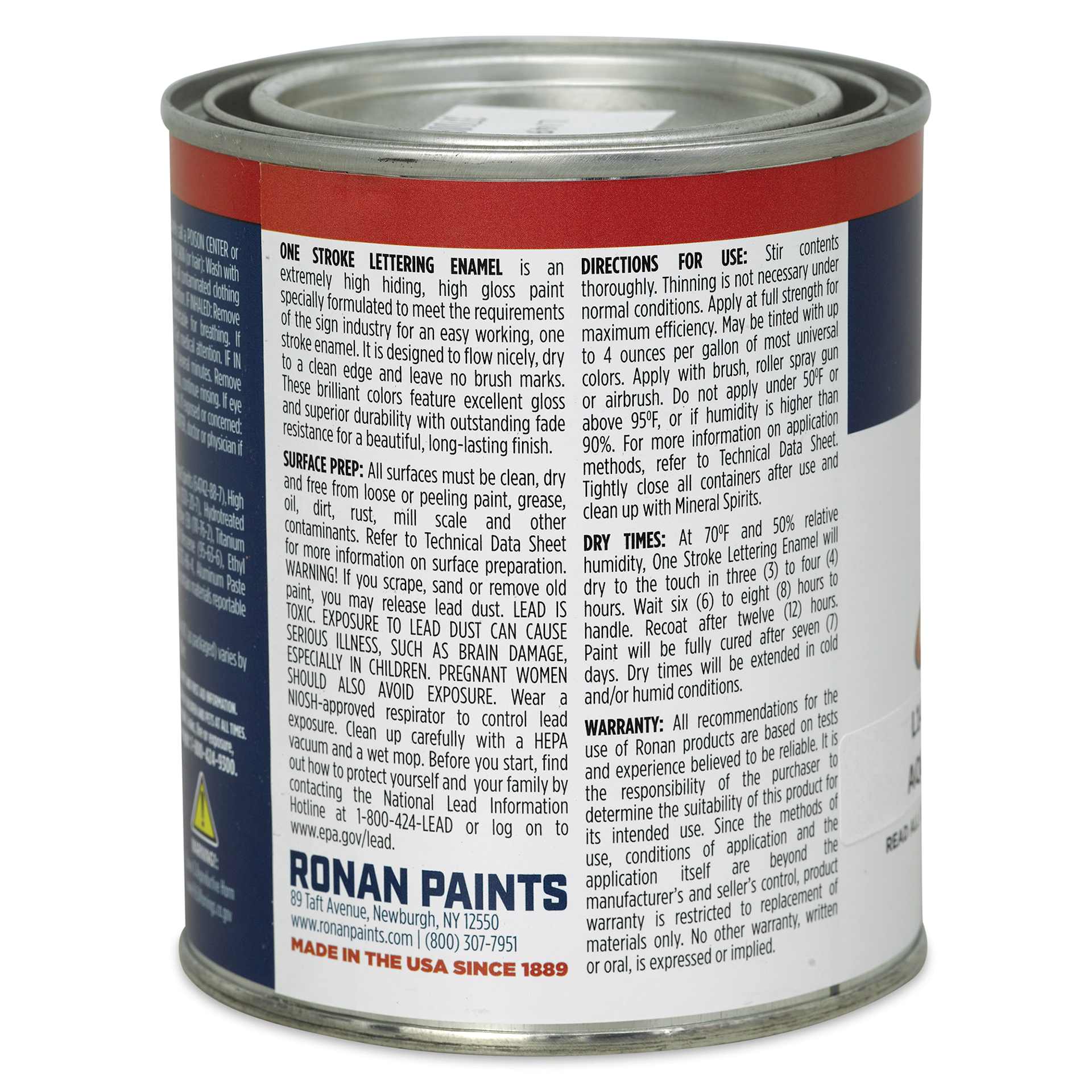Ronan One Stroke Lettering Enamel - Aqua, Pint (Back)