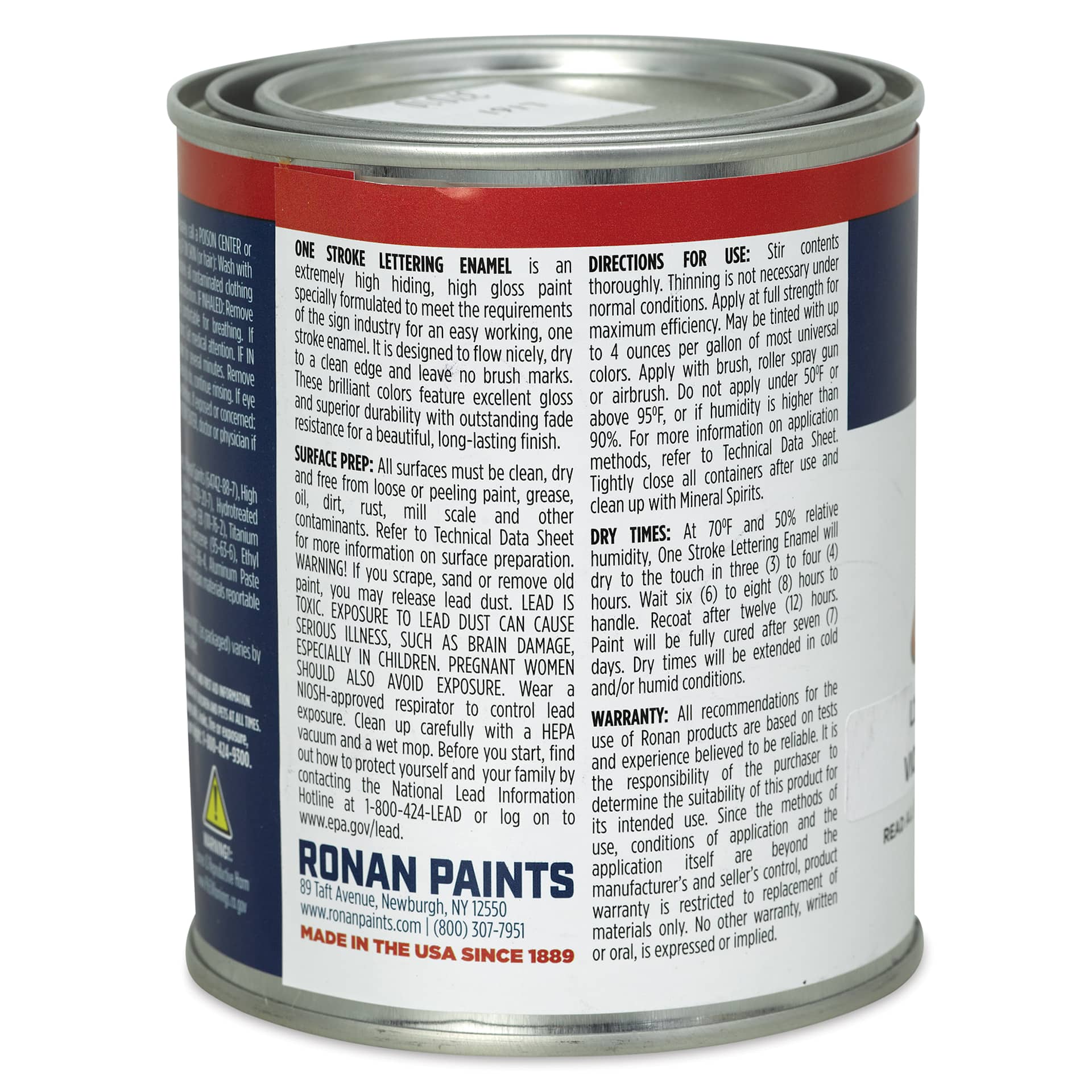 Ronan One Stroke Lettering Enamel - Violet, Pint (Back)