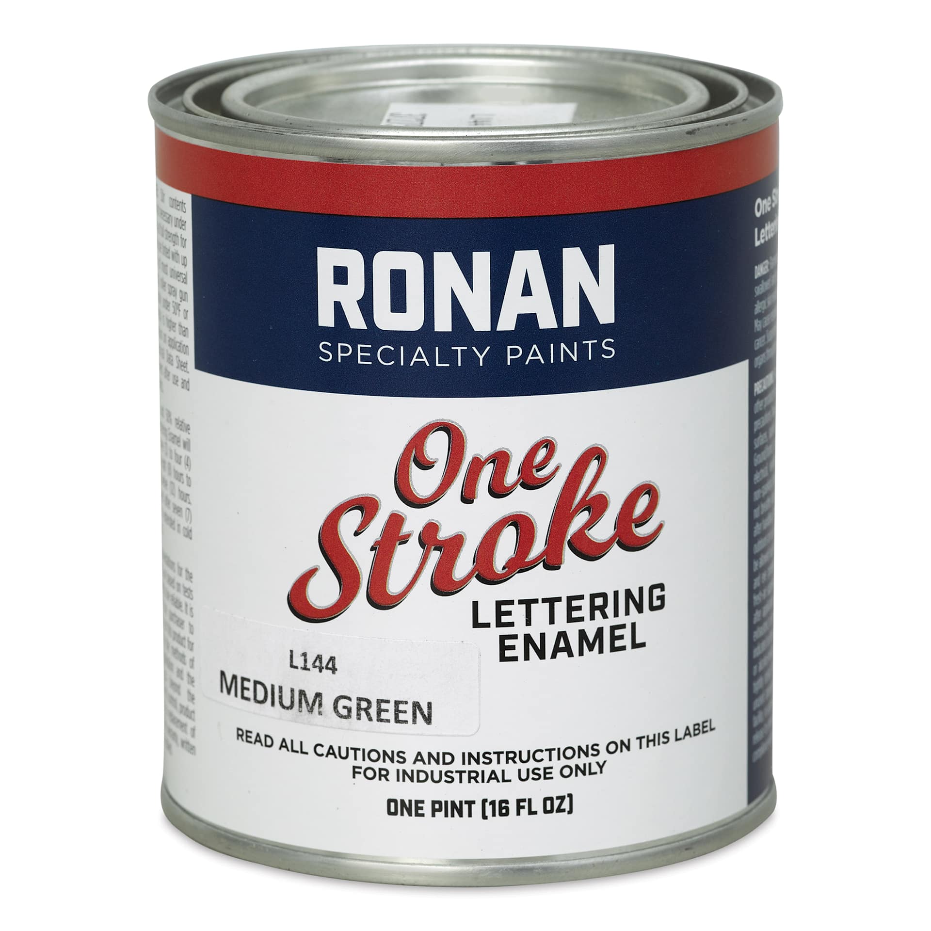 Ronan One Stroke Lettering Enamel - Medium Green, Pint (Front)