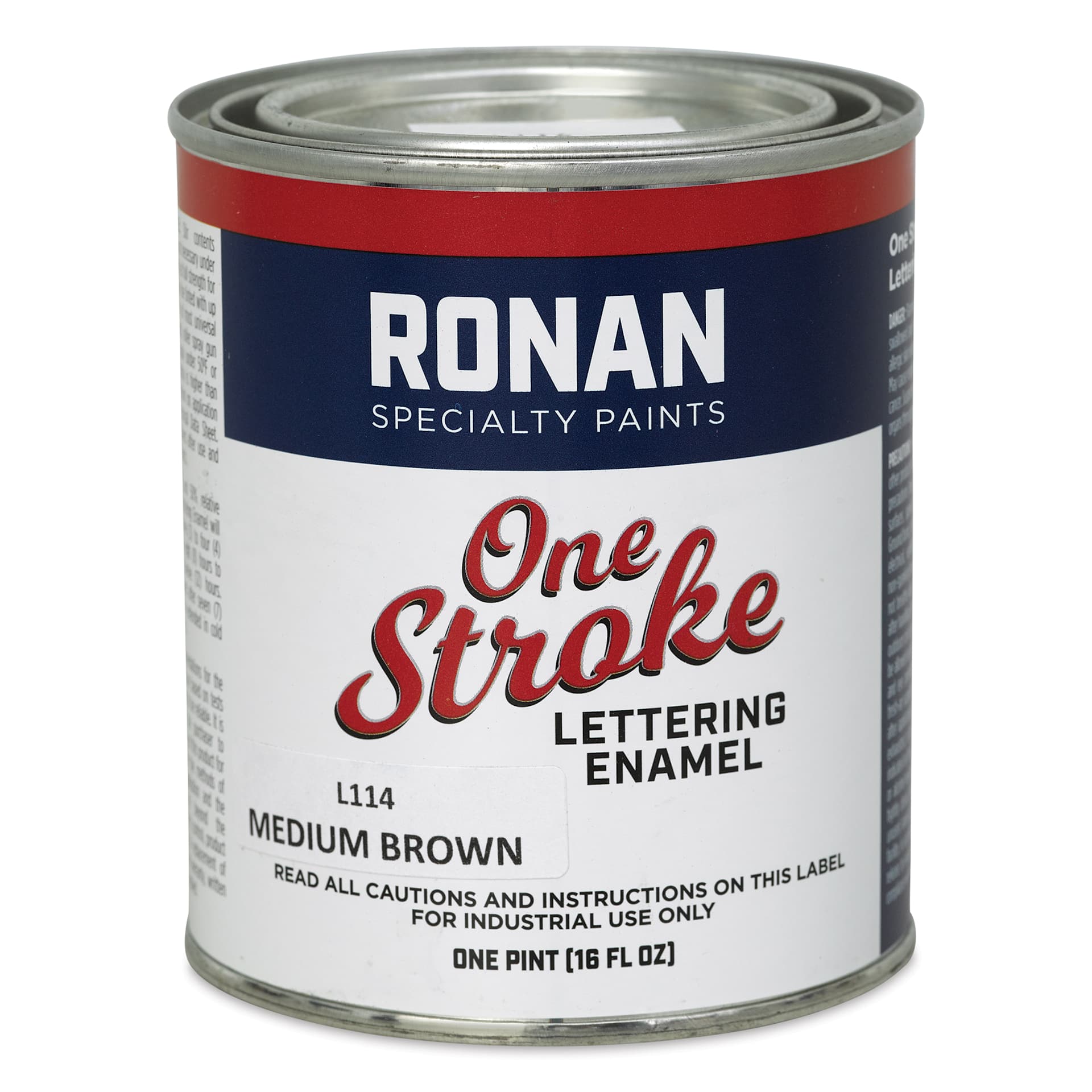 Ronan One Stroke Lettering Enamel - Medium Brown, Pint (Front)