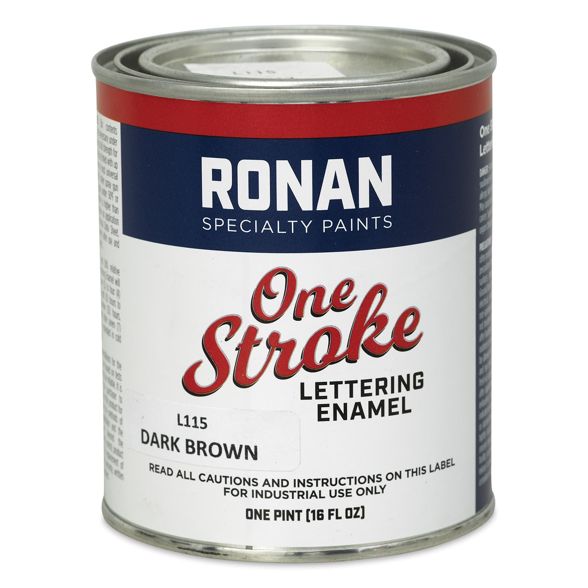 Ronan One Stroke Lettering Enamel - Dark Brown, Pint (Front)
