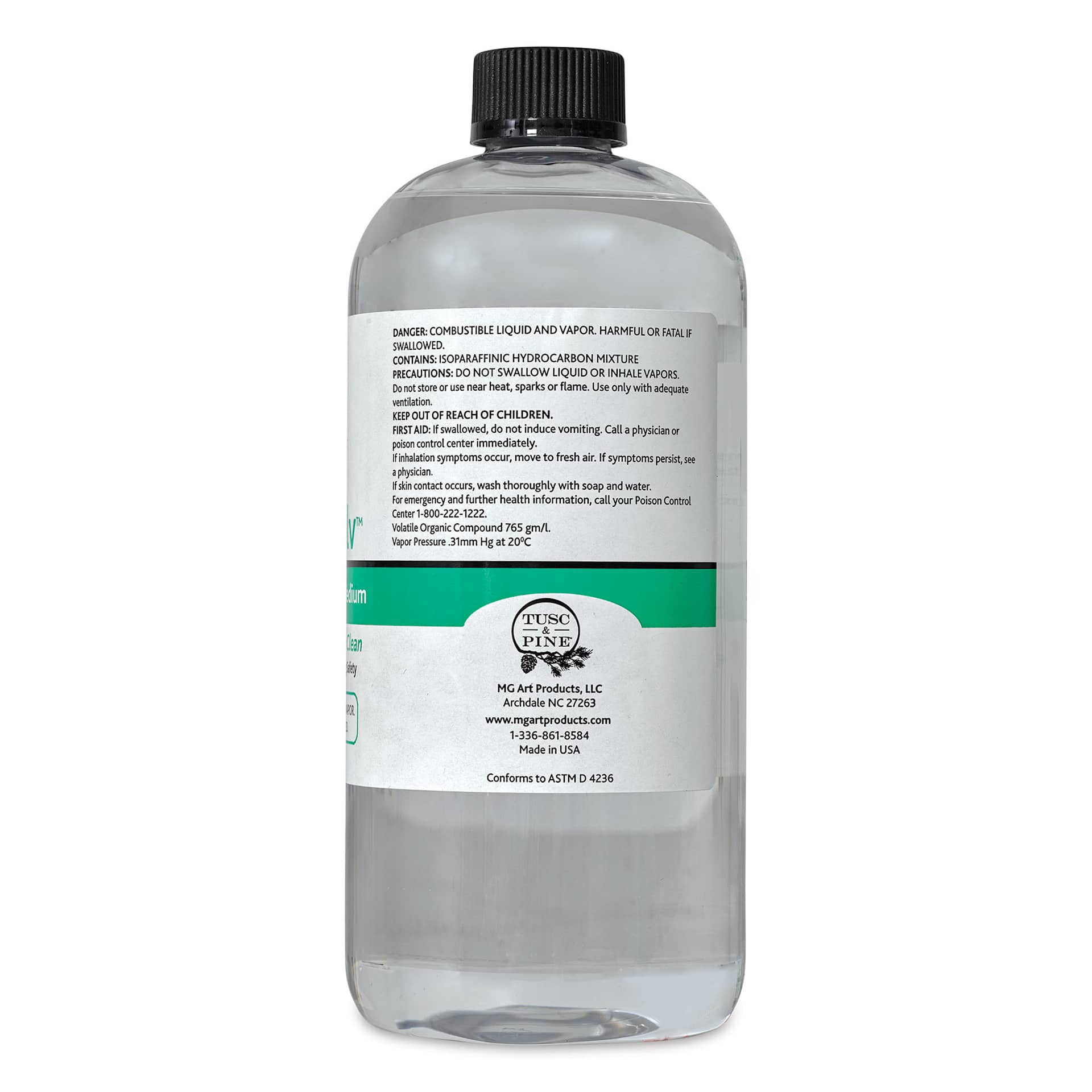 Tusc & Pine StudioSolv Artist Oil Thinning Medium - 33.8 fl oz, side of bottle